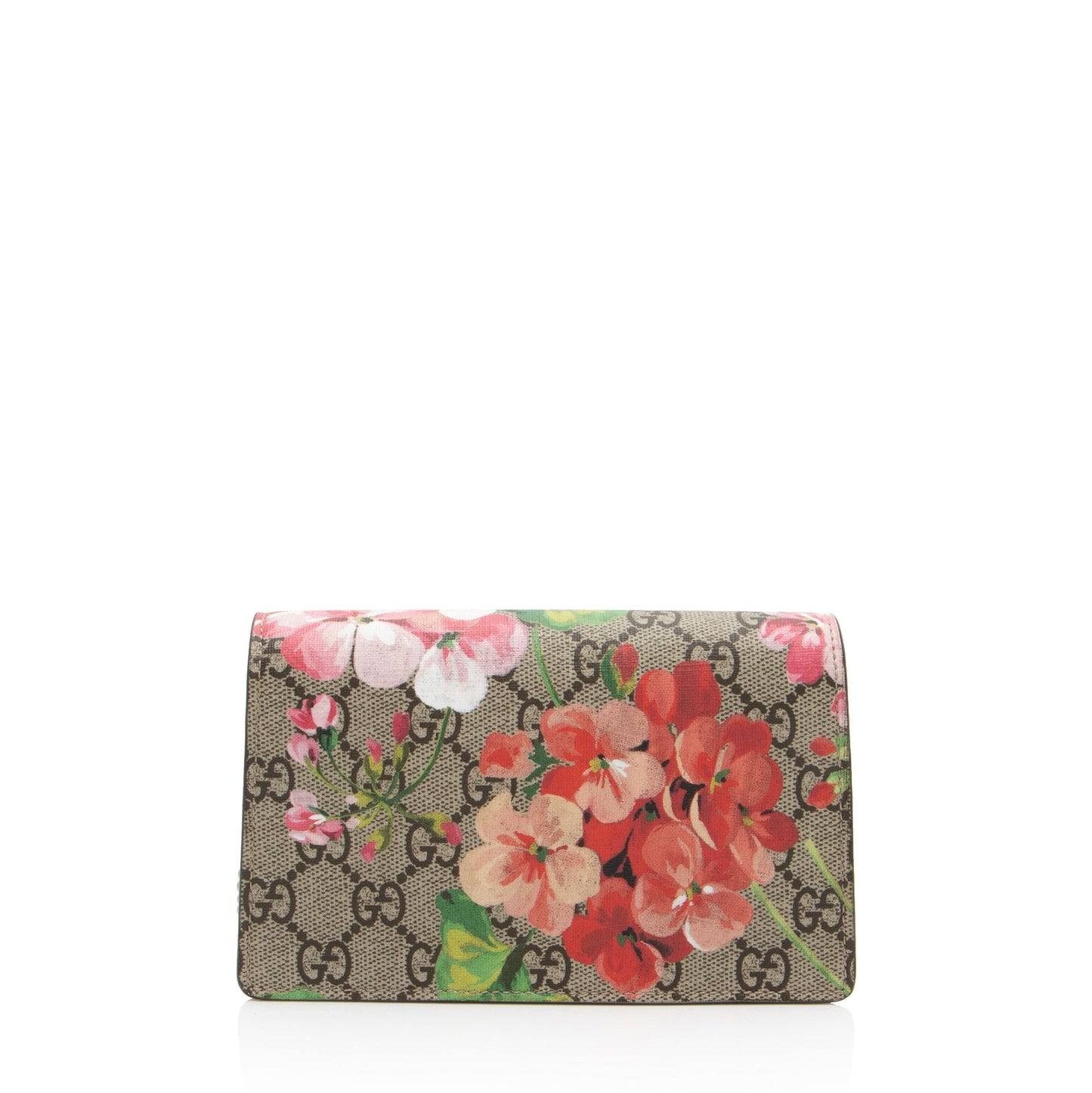 Gucci GG Supreme Blooms Dionysus Super Canvas Suede Brown Red Crossbody Bag