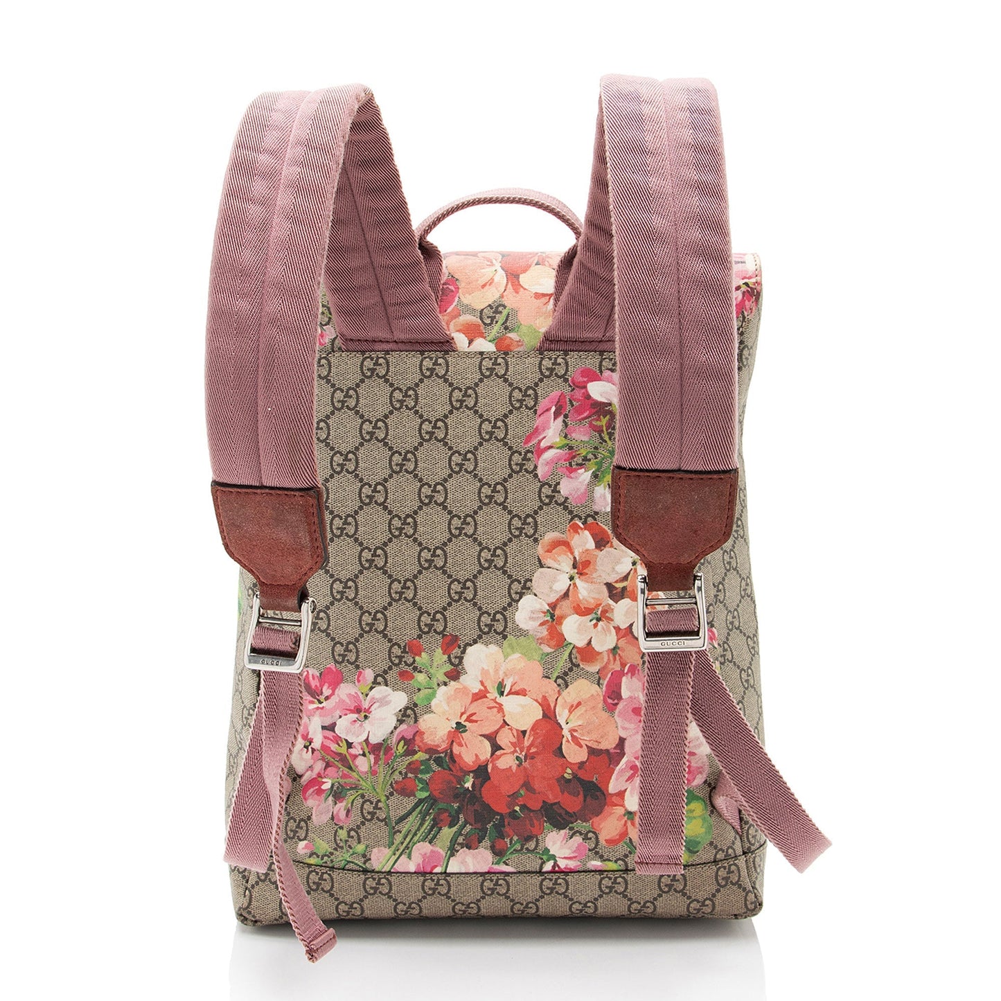 Gucci GG Supreme Blooms Backpack SHF-G2tOOE Leather Canvas Nylon Brown Shoulder Bag