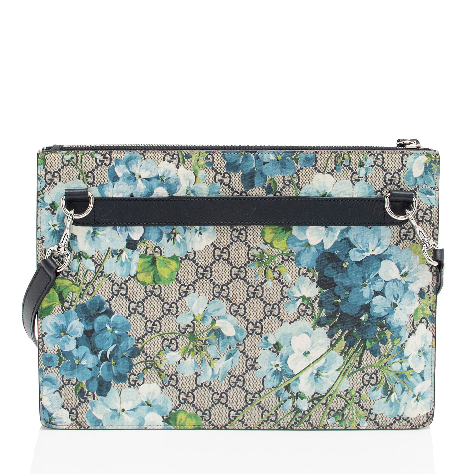 Gucci GG Supreme Blooms Messenger SHF-qAQPoA Leather Canvas Black Beige Shoulder Bag