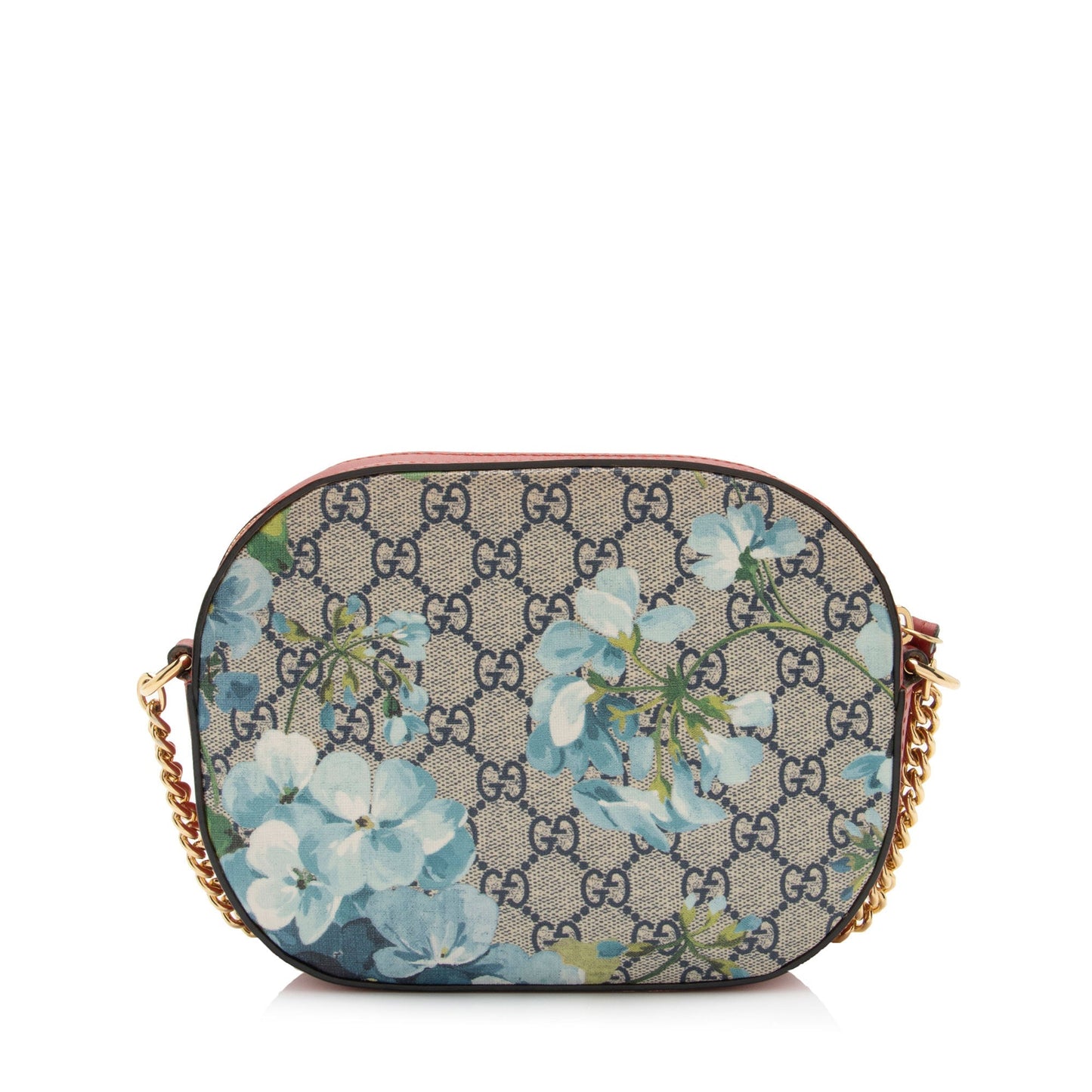 Gucci GG Supreme Blooms Chain SHF-5o2pHV Leather Canvas Blue Red Crossbody Bag