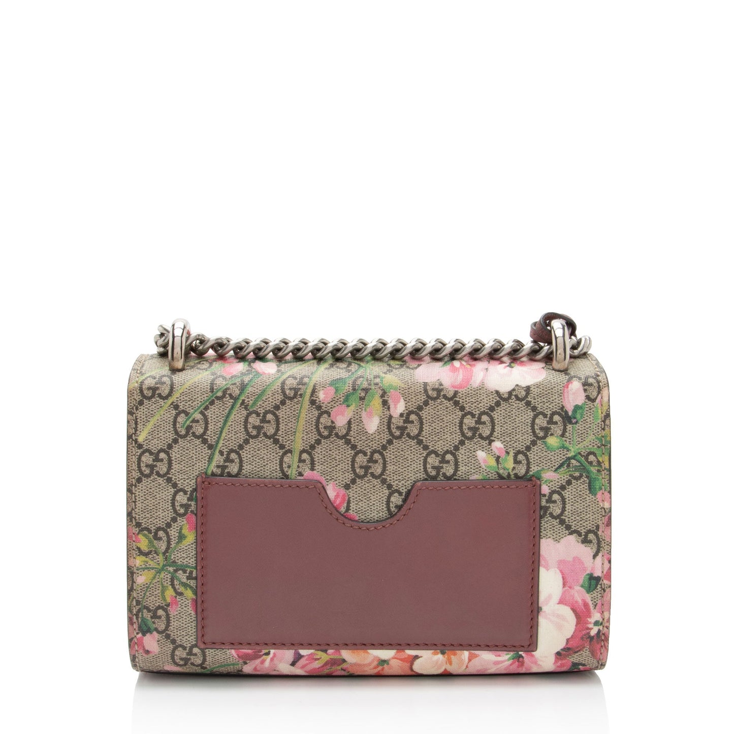 Gucci GG Supreme Blooms Padlock SHF-6zv2gD Leather Canvas Beige Pink Crossbody Bag