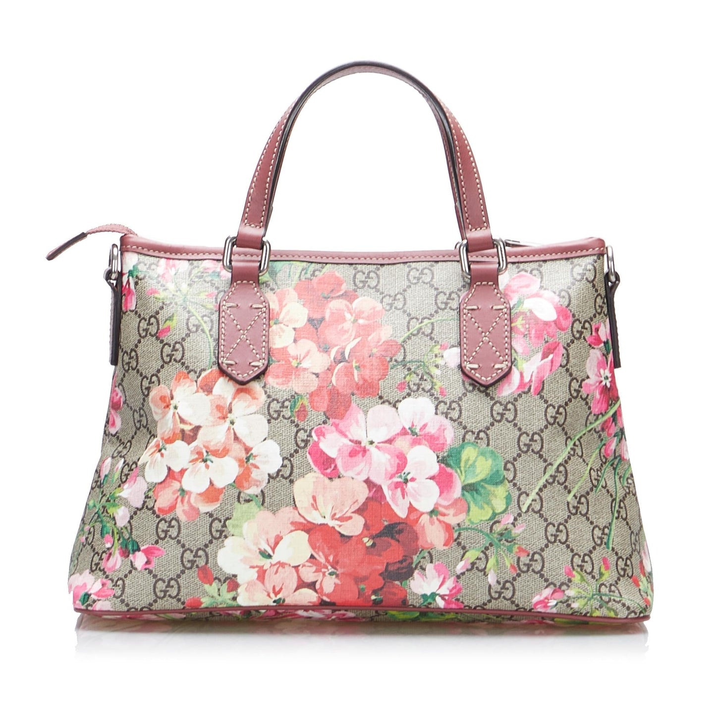 Gucci GG Supreme Blooms SHG-ohCTZX Canvas Brown Pink Satchel Bag