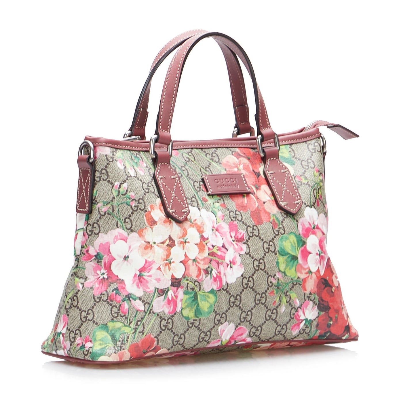 Gucci GG Supreme Blooms SHG-ohCTZX Canvas Brown Pink Satchel Bag
