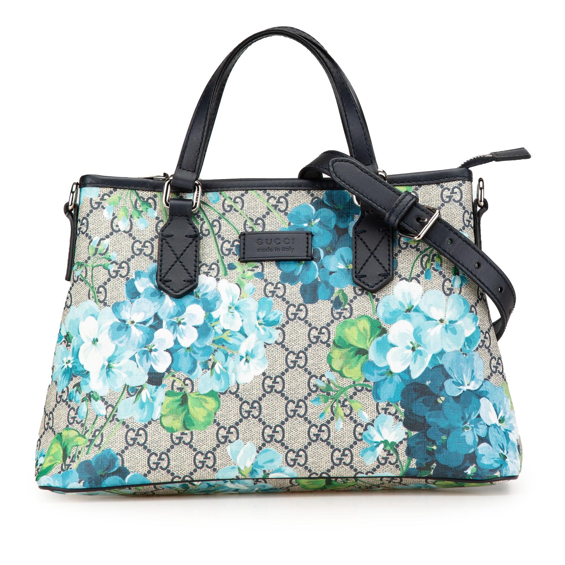 Gucci GG Supreme Blooms Canvas Calf Brown Satchel Bag Satchel 1