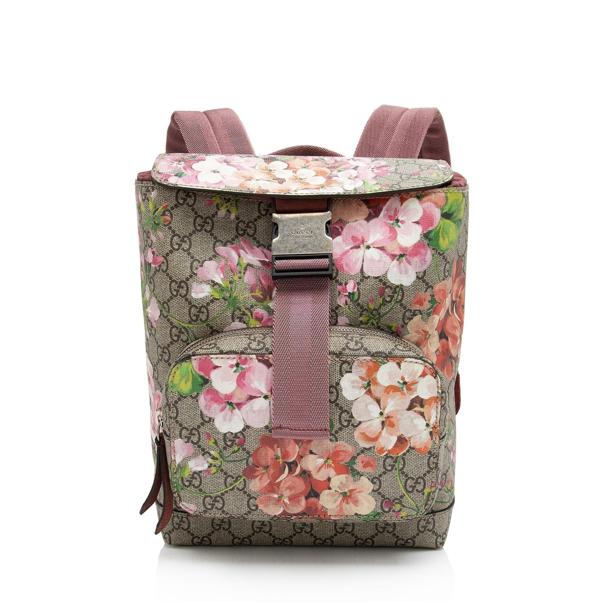 Gucci GG Supreme Blooms Backpack SHF-cWyqbN Leather Canvas Nylon Beige Shoulder Bag