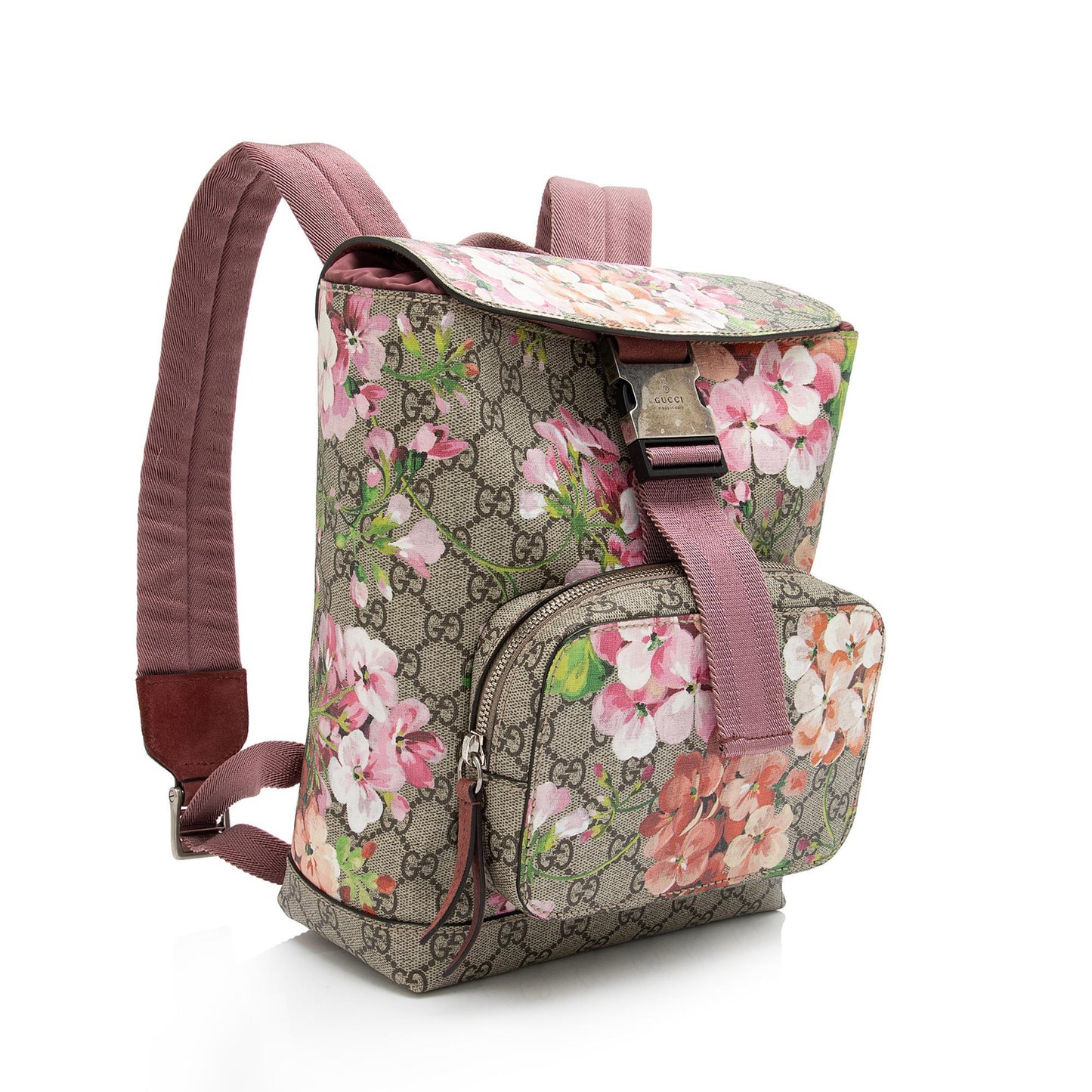 Gucci GG Supreme Blooms Backpack SHF-cWyqbN Leather Canvas Nylon Beige Shoulder Bag