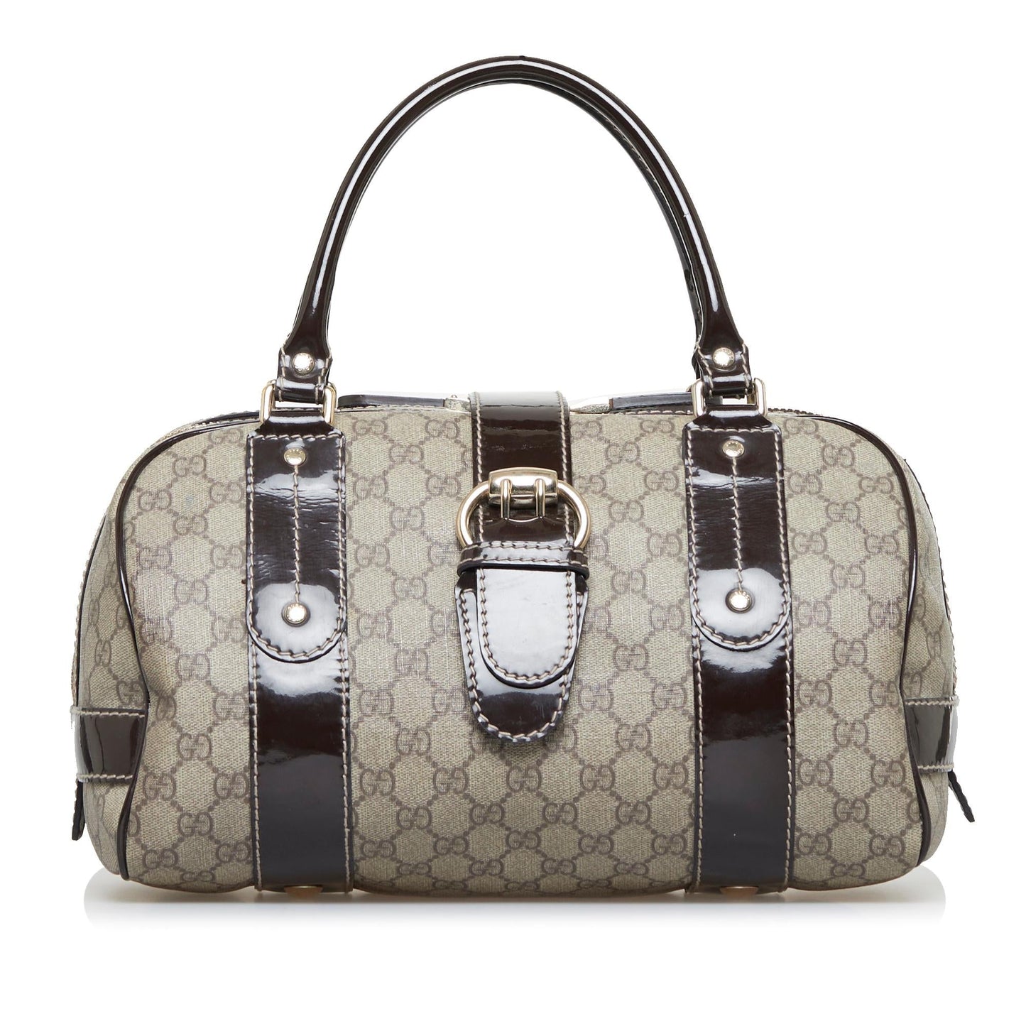 Gucci GG Supreme Boston SHG-2aBLWM Canvas Brown Satchel Bag