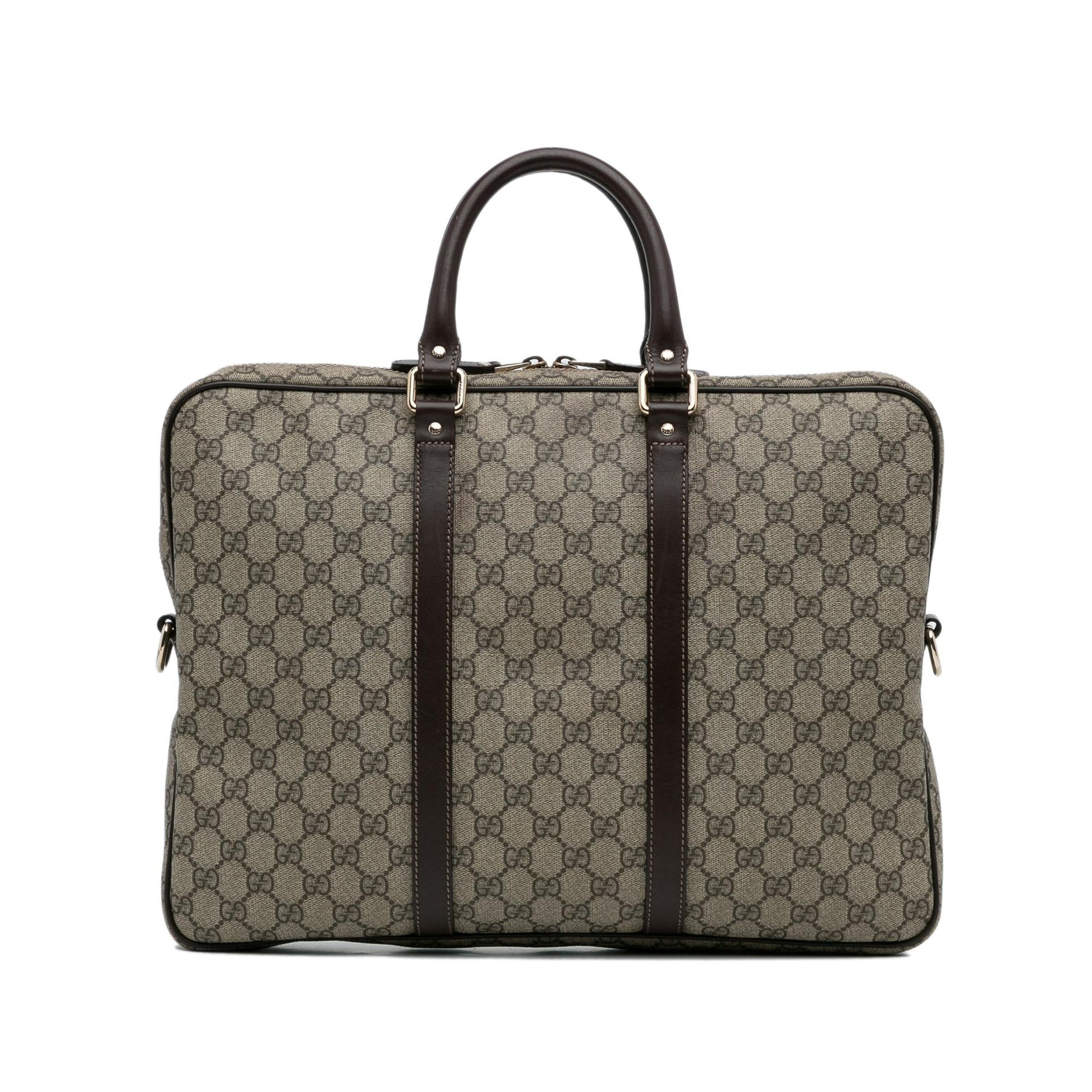 Gucci GG Supreme Business SHG-IwhYKL Canvas Calf Brown Tote Bag