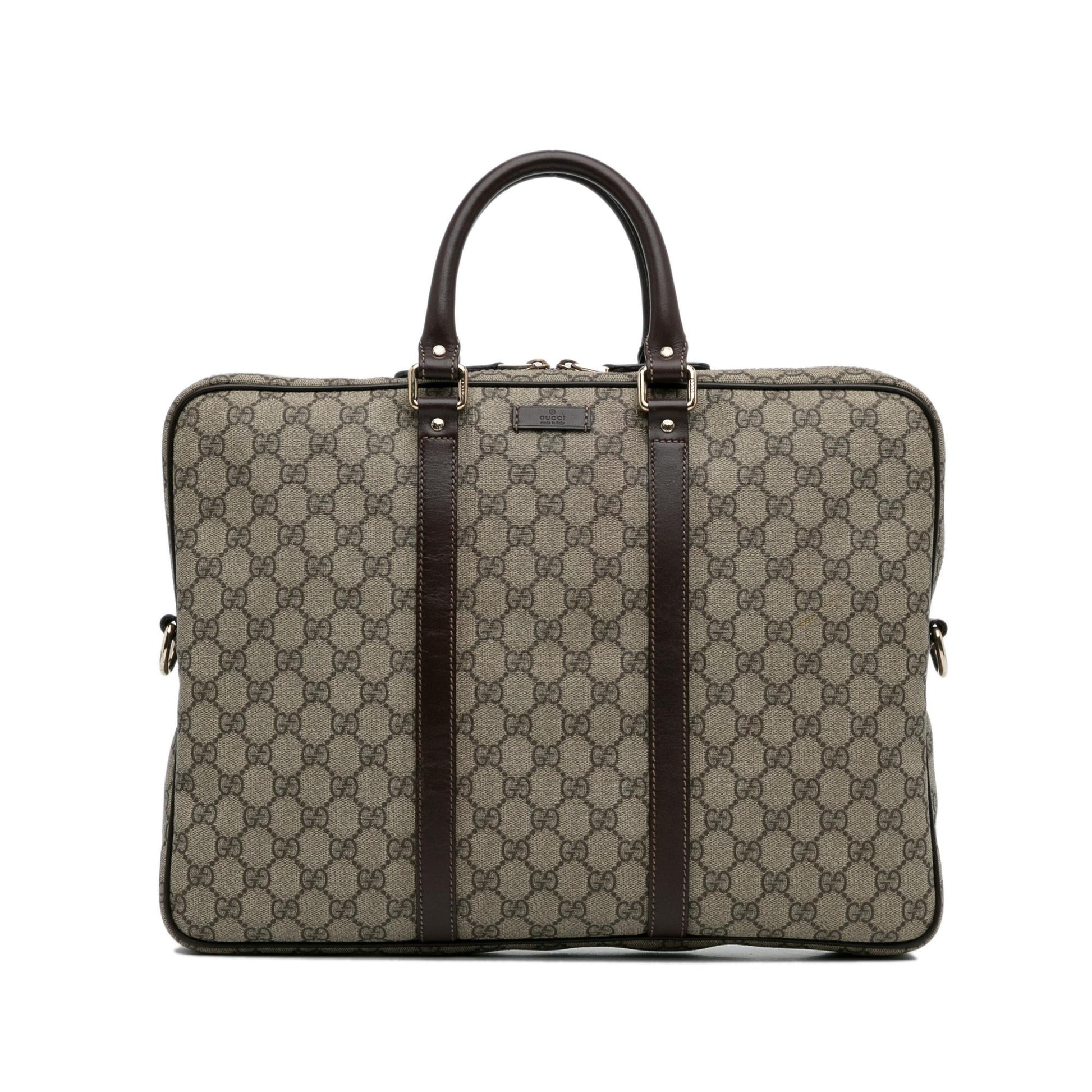 Gucci GG Supreme Business SHG-IwhYKL Canvas Calf Brown Tote Bag