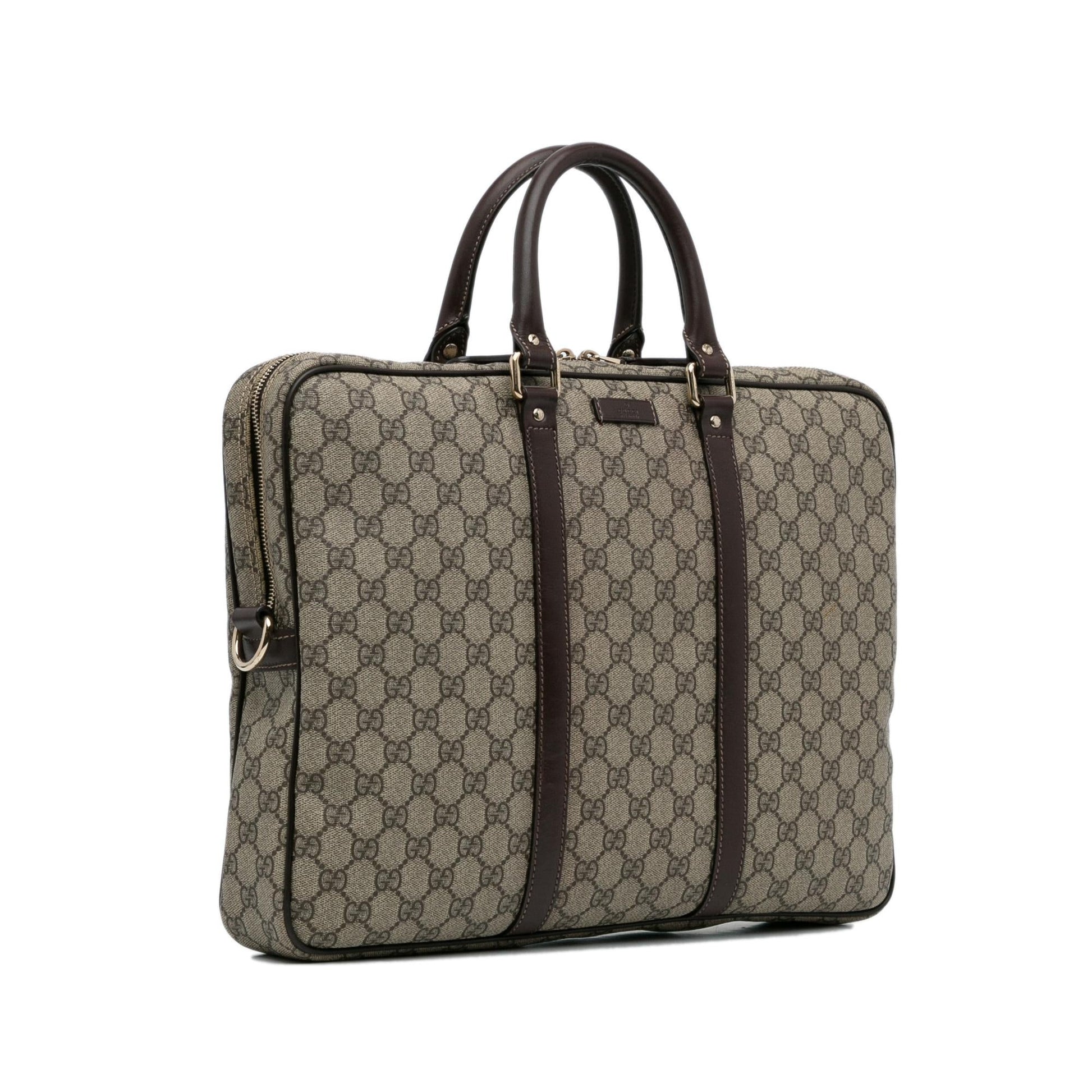 Gucci GG Supreme Business SHG-IwhYKL Canvas Calf Brown Tote Bag