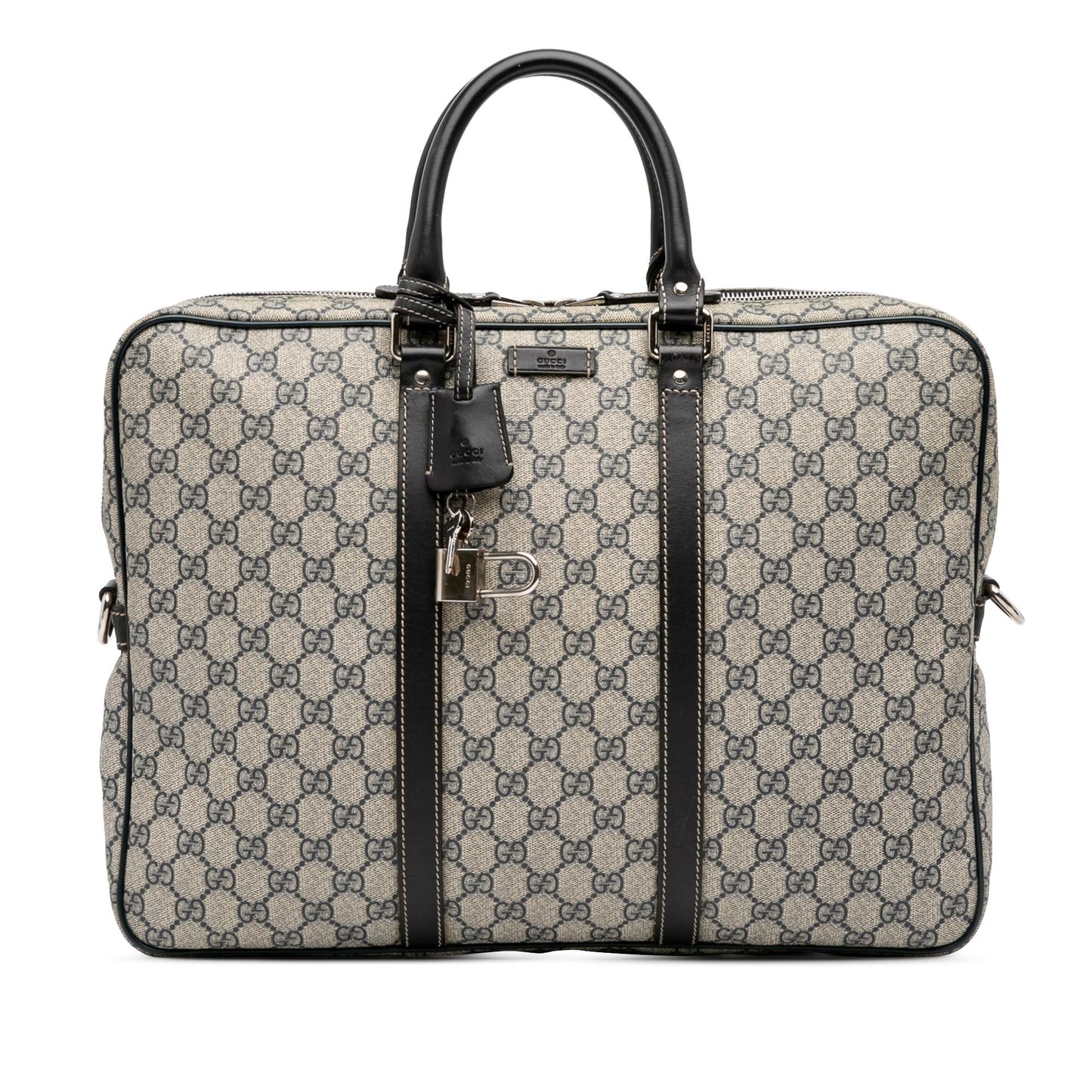 Gucci GG Supreme Business Canvas Calf Brown Tote Bag