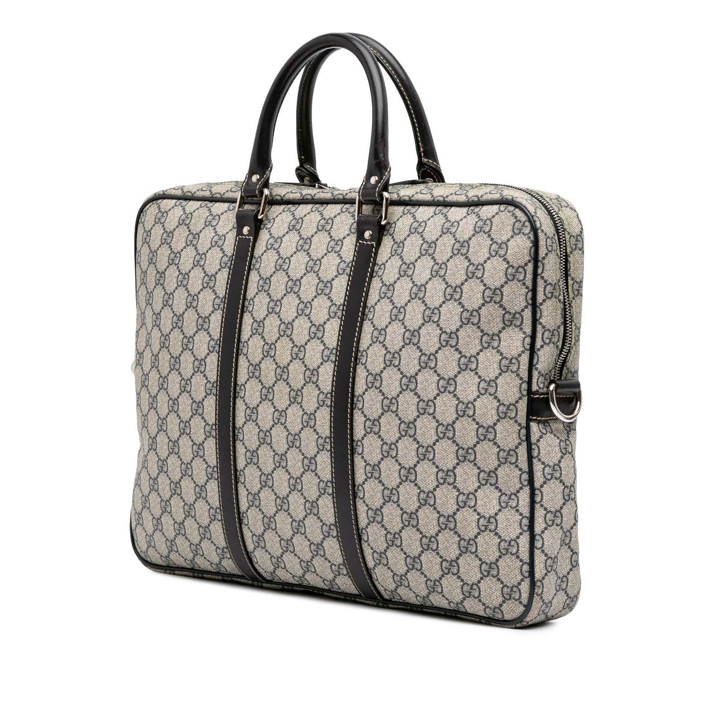 Gucci GG Supreme Business Canvas Calf Brown Tote Bag