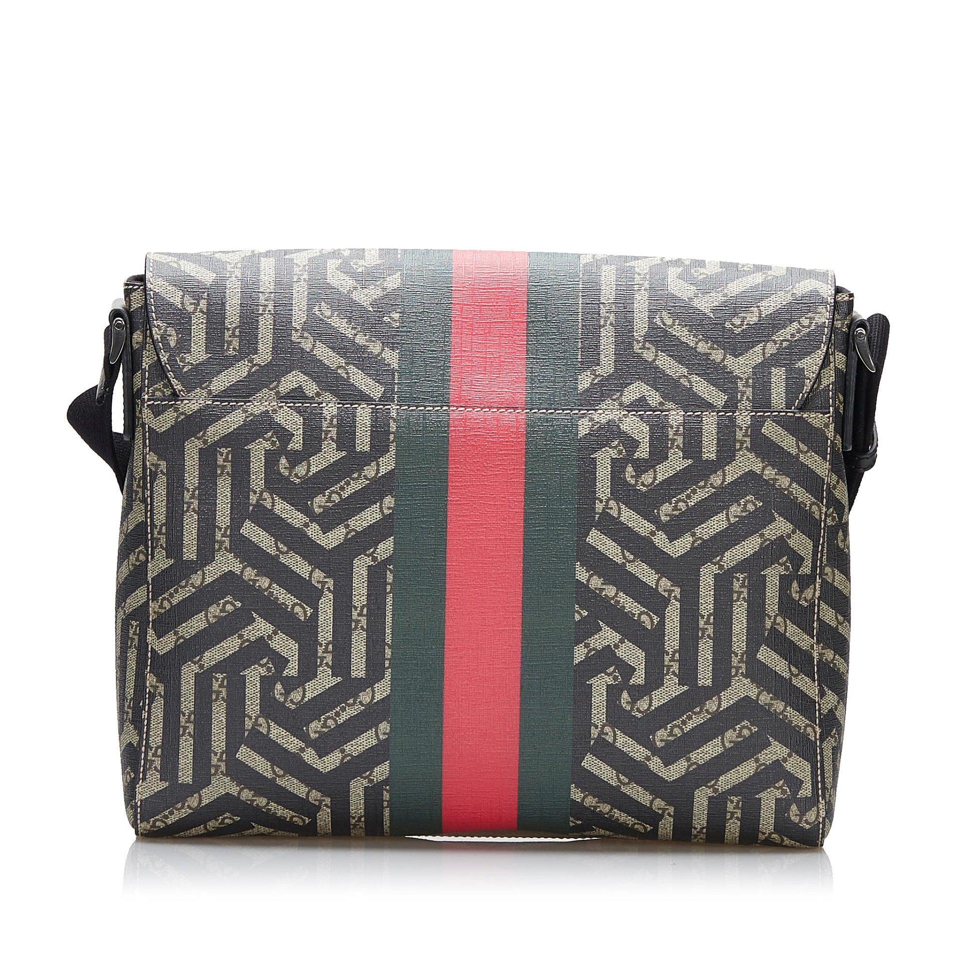 Gucci GG Supreme Caleido Web SHG-DLhWpH Canvas Brown Crossbody Bag