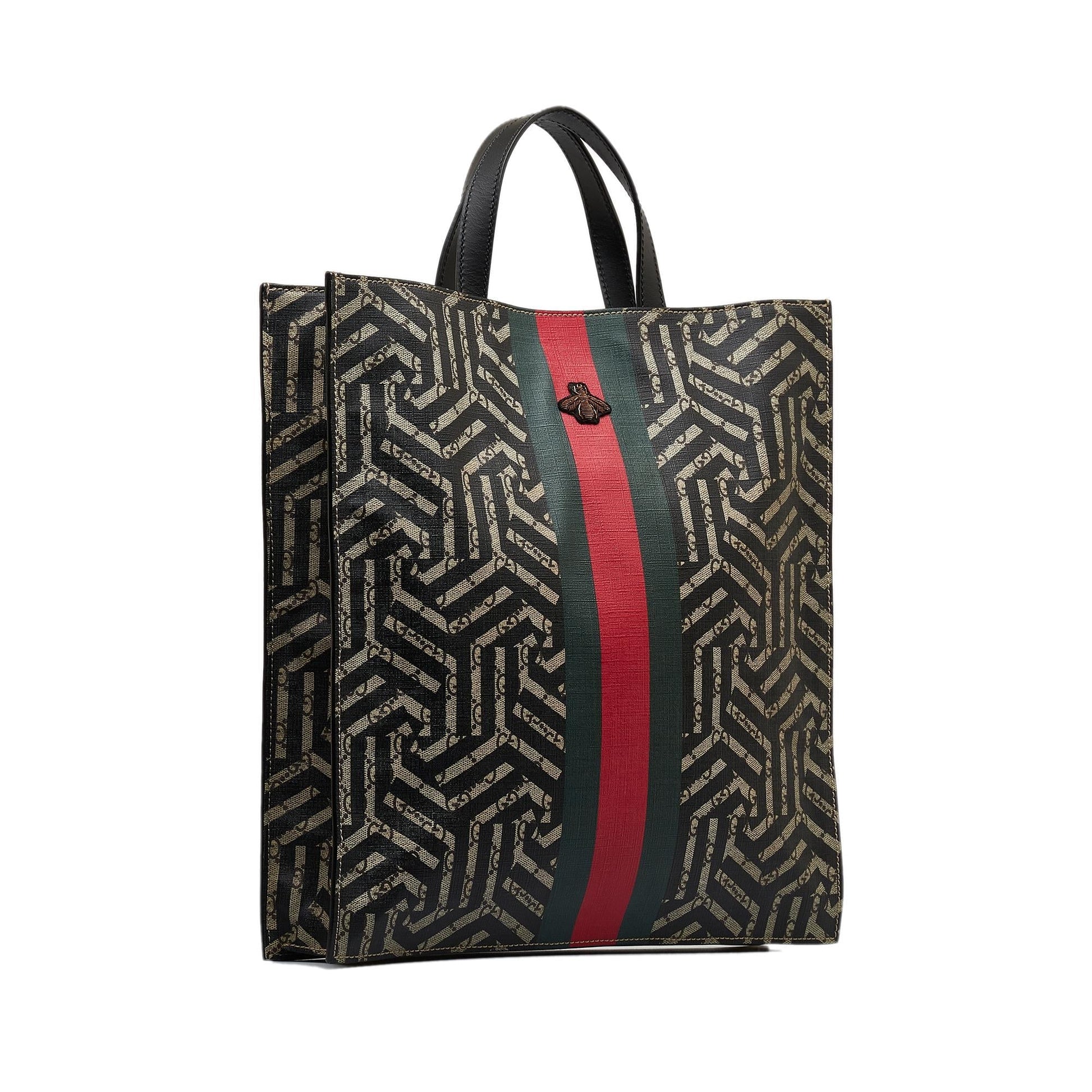 Gucci GG Supreme Caleido Web SHG-BvZdHT Canvas Brown Tote Bag