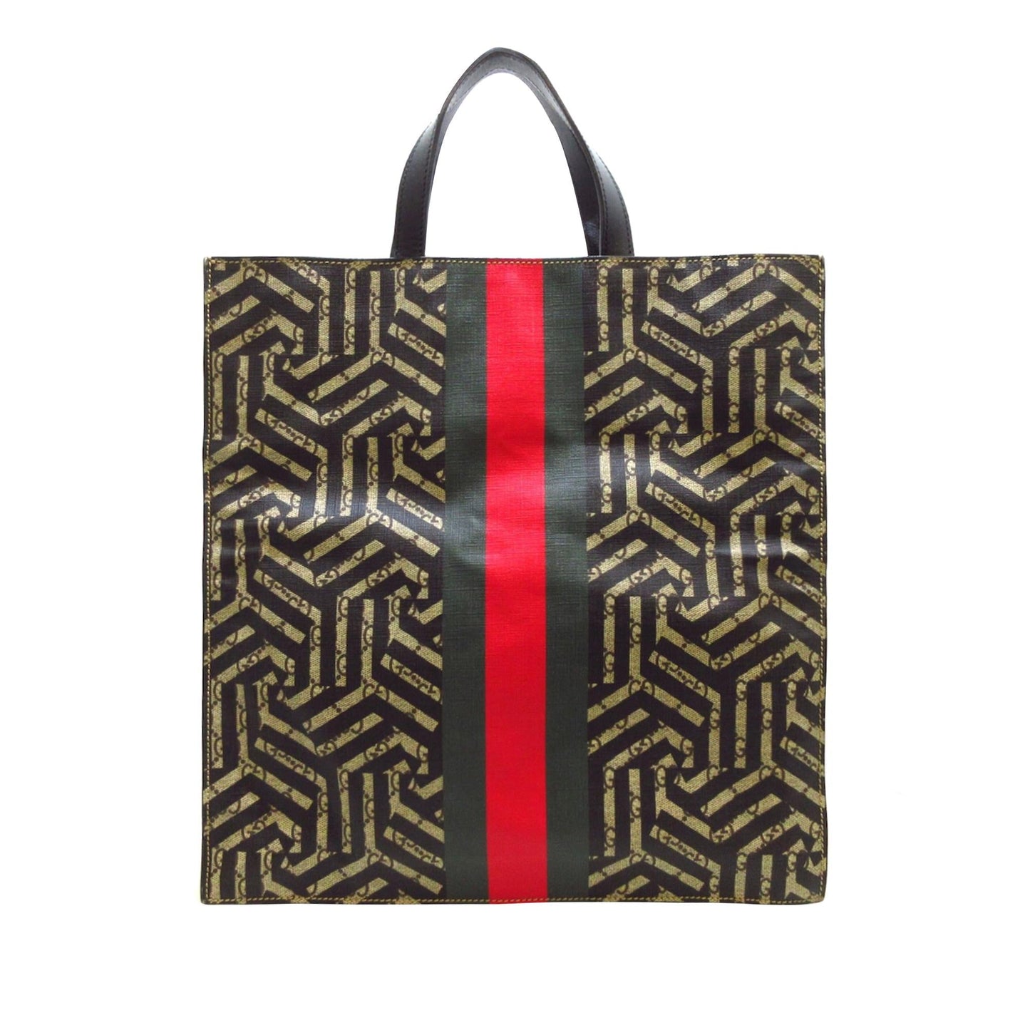 Gucci GG Supreme Caleido Web SHG-zGx5Zu Canvas Brown Tote Bag