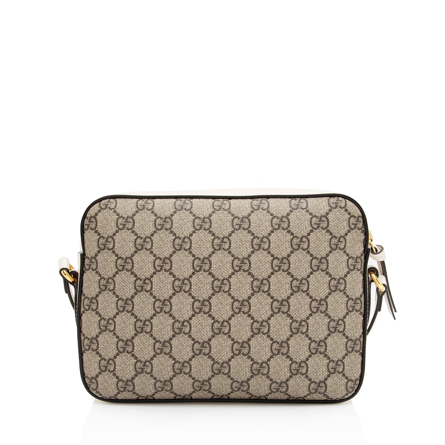 Gucci GG Supreme Horsebit SHF-UDDBbE Canvas Calfskin White Beige Crossbody Bag
