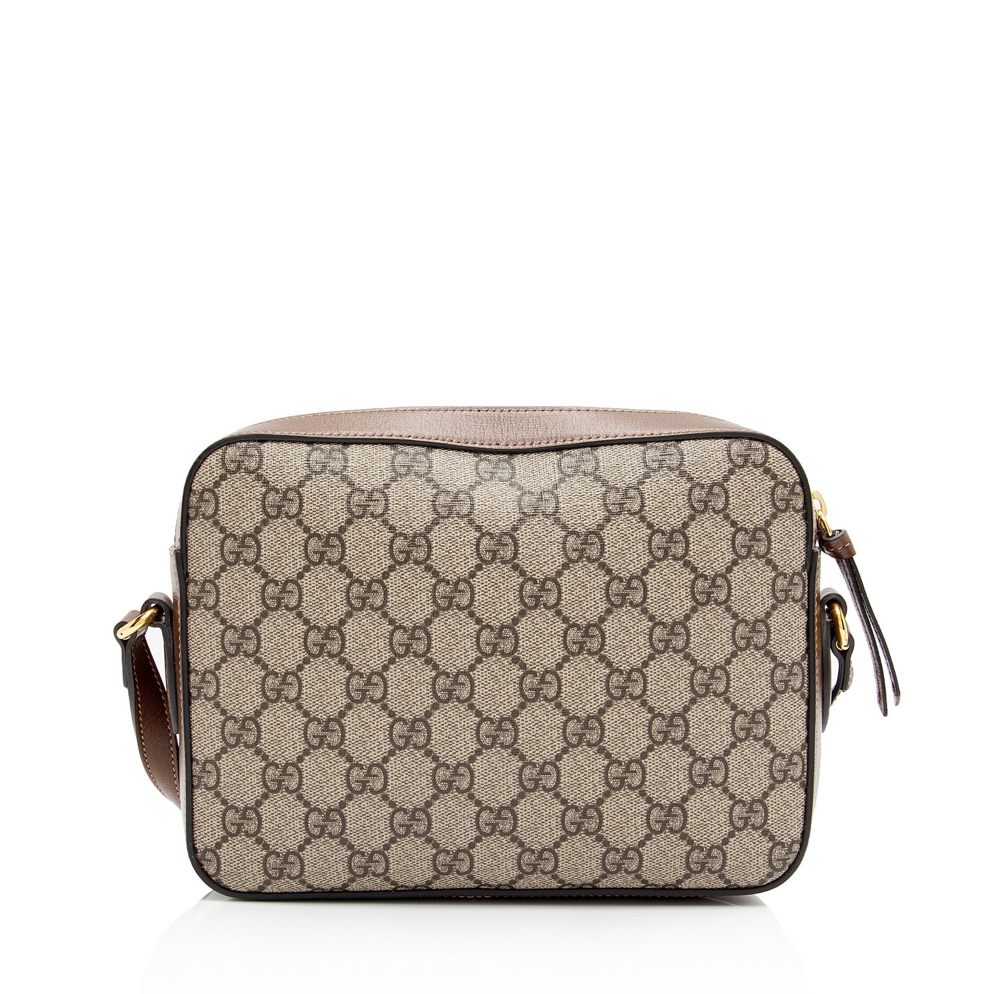 Gucci GG Supreme Horsebit SHF-4Qxiep Canvas Calfskin Brown Beige Crossbody Bag