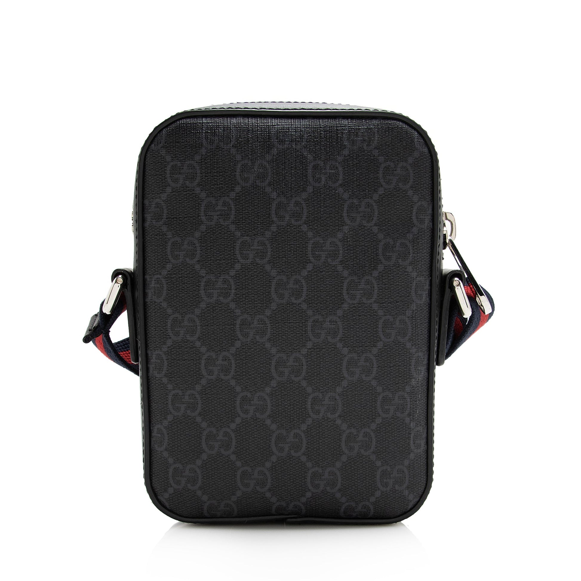 Gucci GG Supreme Messenger SHF Leather Canvas Nylon Black Shoulder Bag