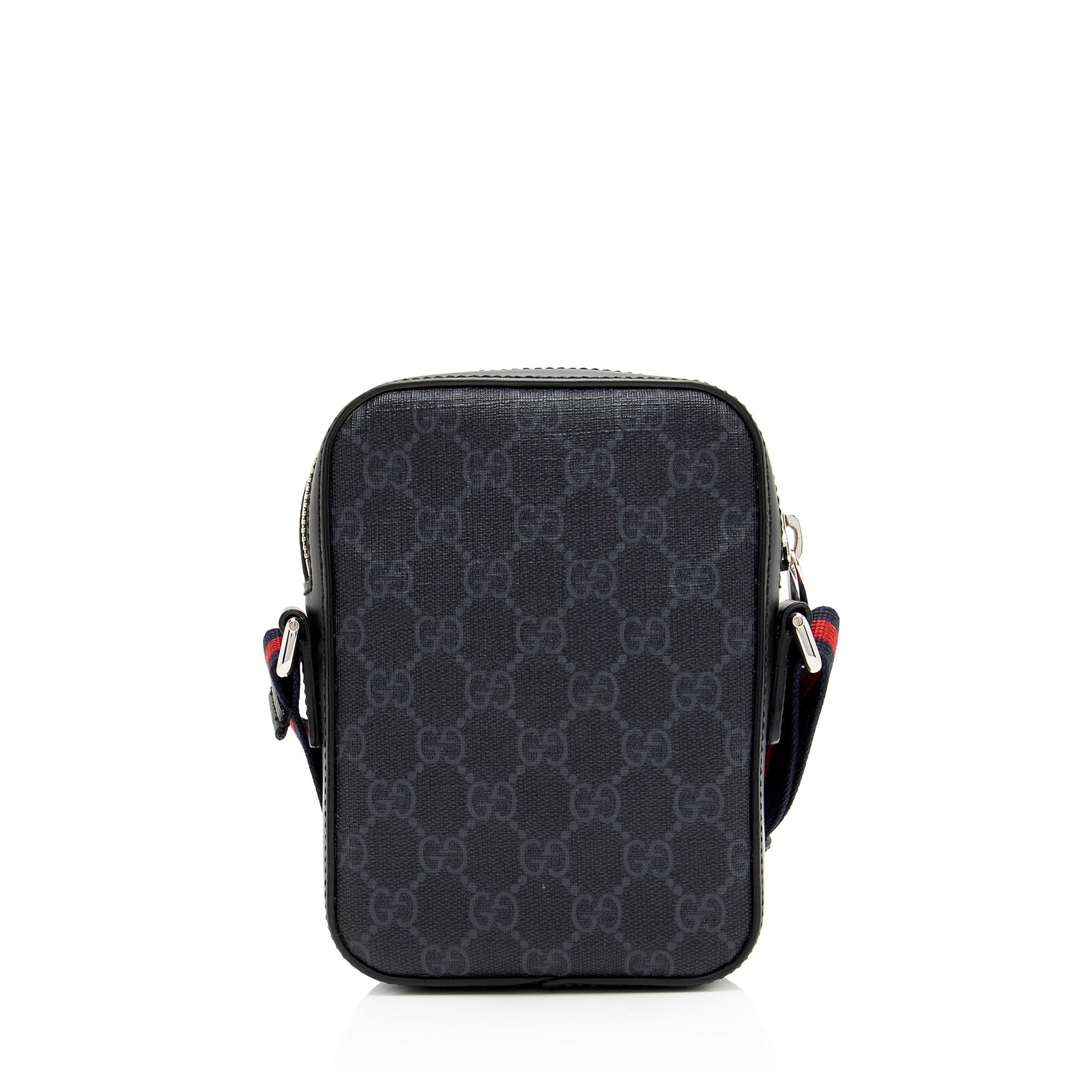 Gucci GG Supreme Messenger SHF-FX0lzC Leather Canvas Nylon Black Shoulder Bag