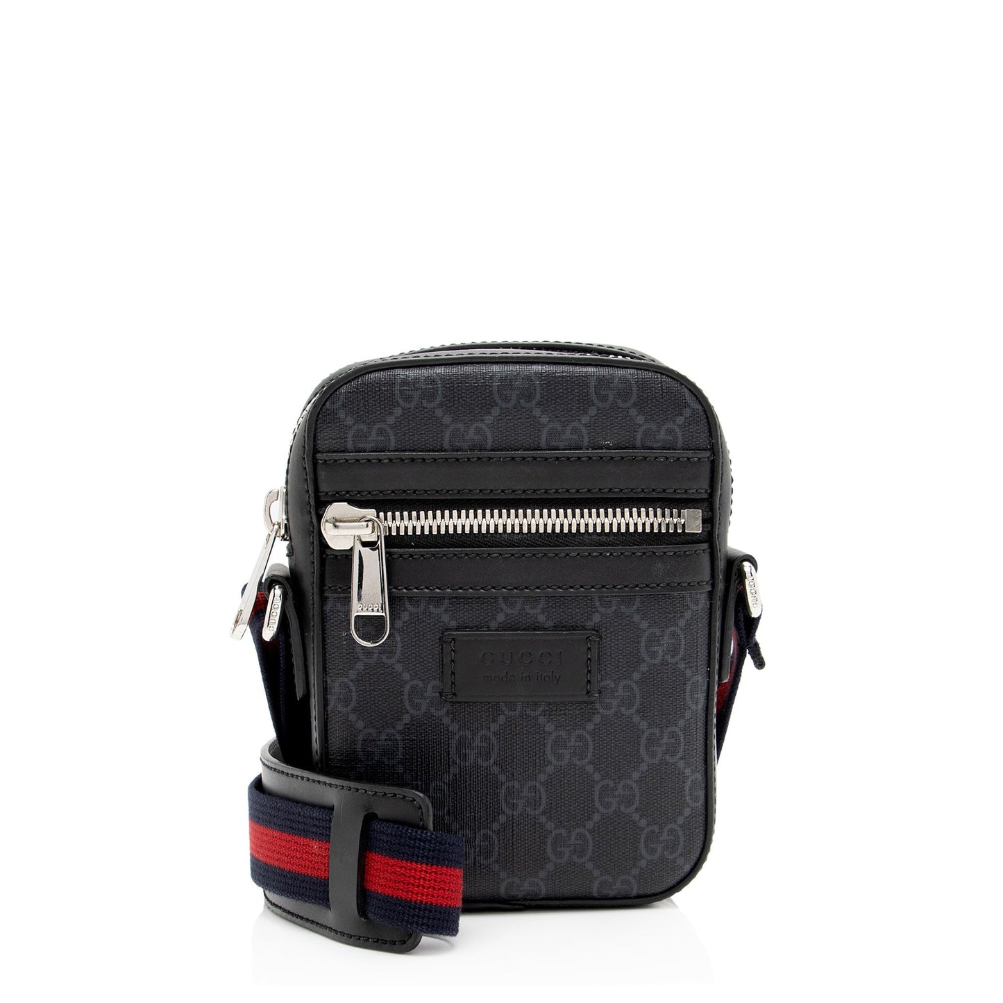 Gucci GG Supreme Messenger SHF-FX0lzC Leather Canvas Nylon Black Shoulder Bag
