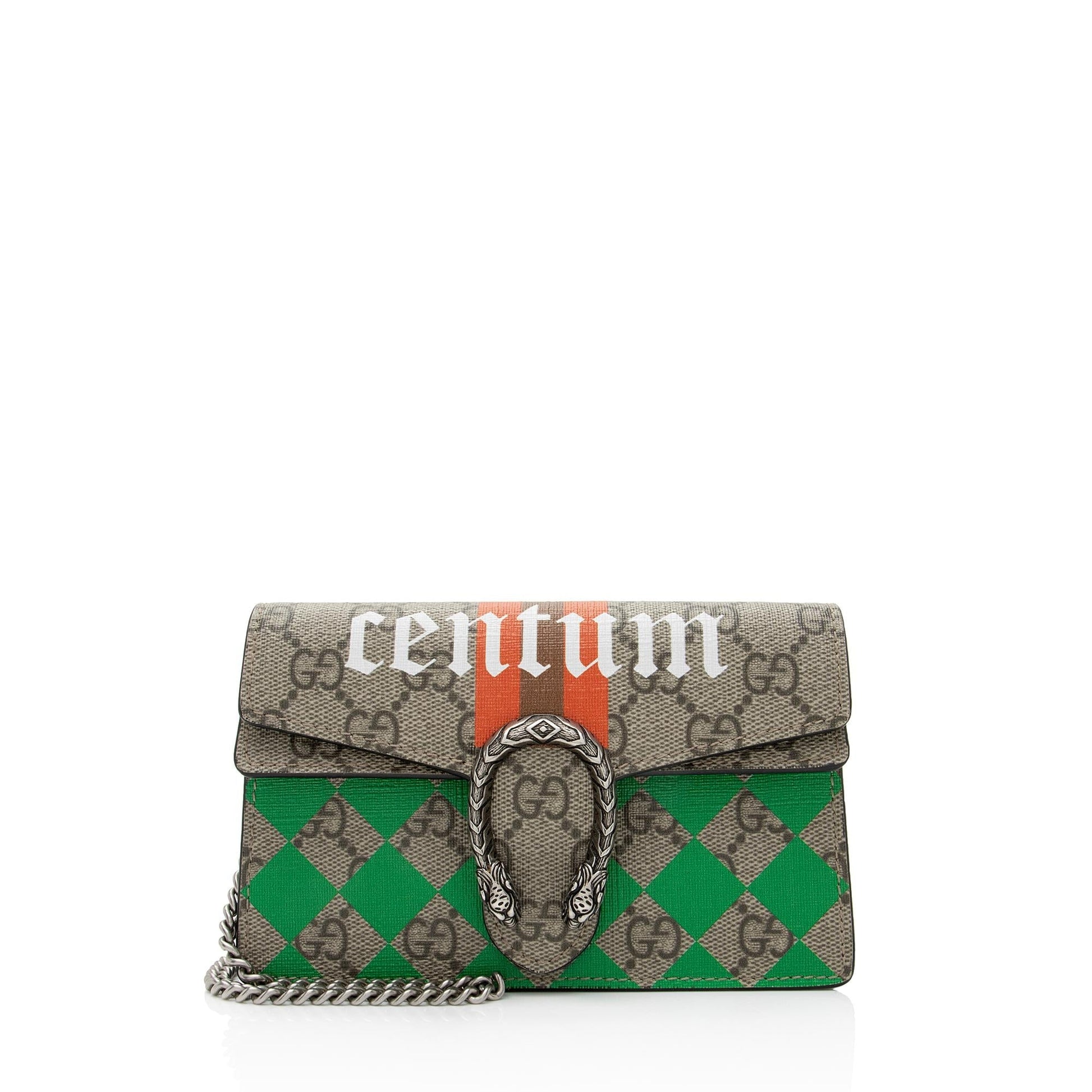 Gucci GG Supreme Centum Dionysus Super Leather Canvas Black Beige Crossbody Bag Shf Ncrsgn