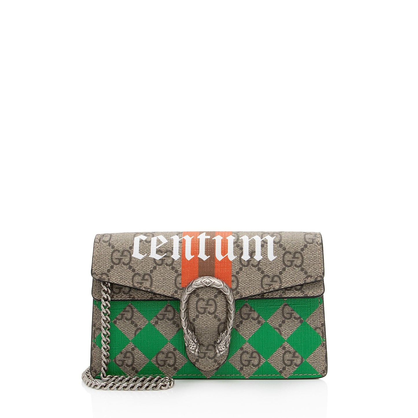 Gucci GG Supreme Centum Dionysus Super Leather Canvas Black Beige Crossbody Bag