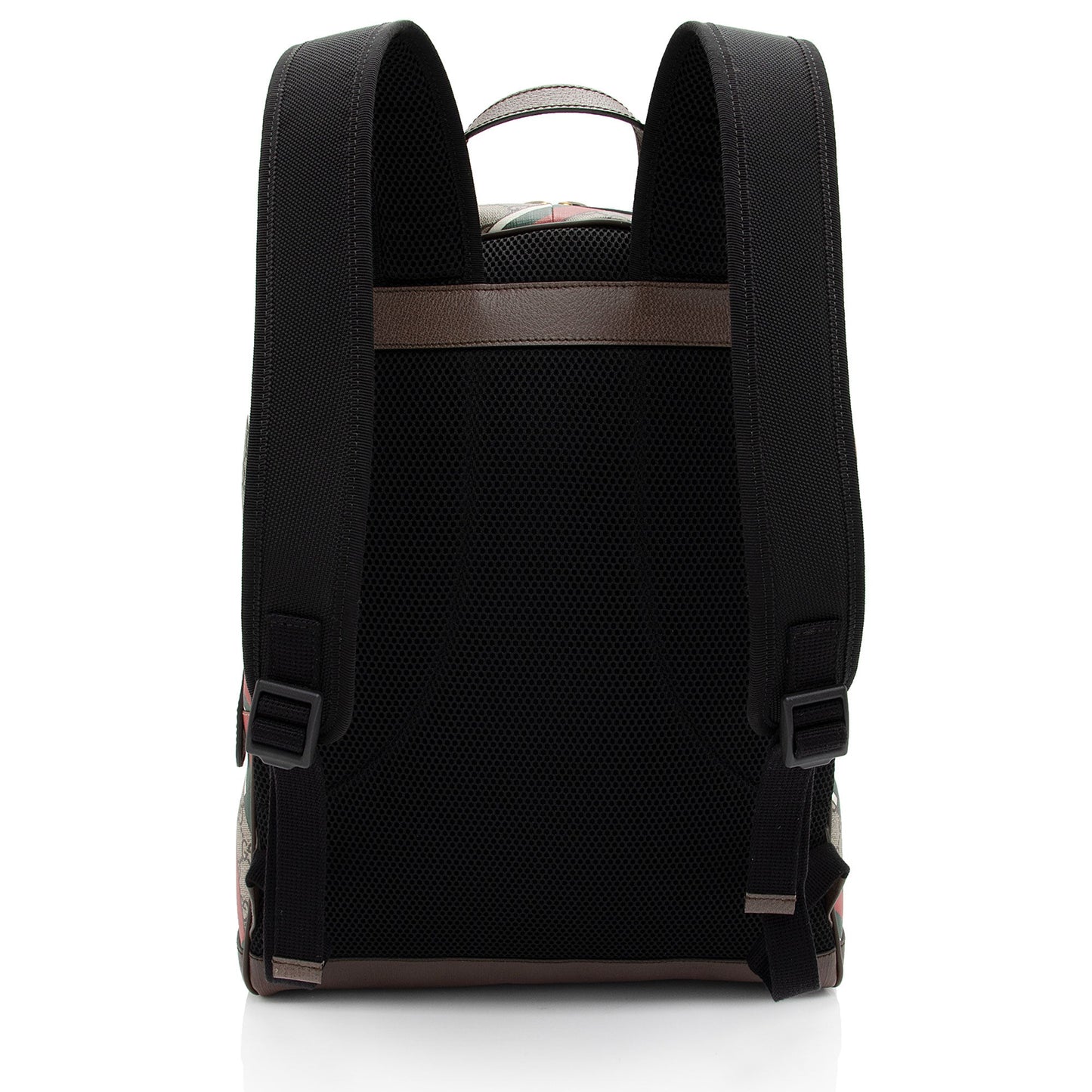 Gucci GG Supreme Chevron Day Backpack Leather Canvas Nylon Brown Shoulder Bag