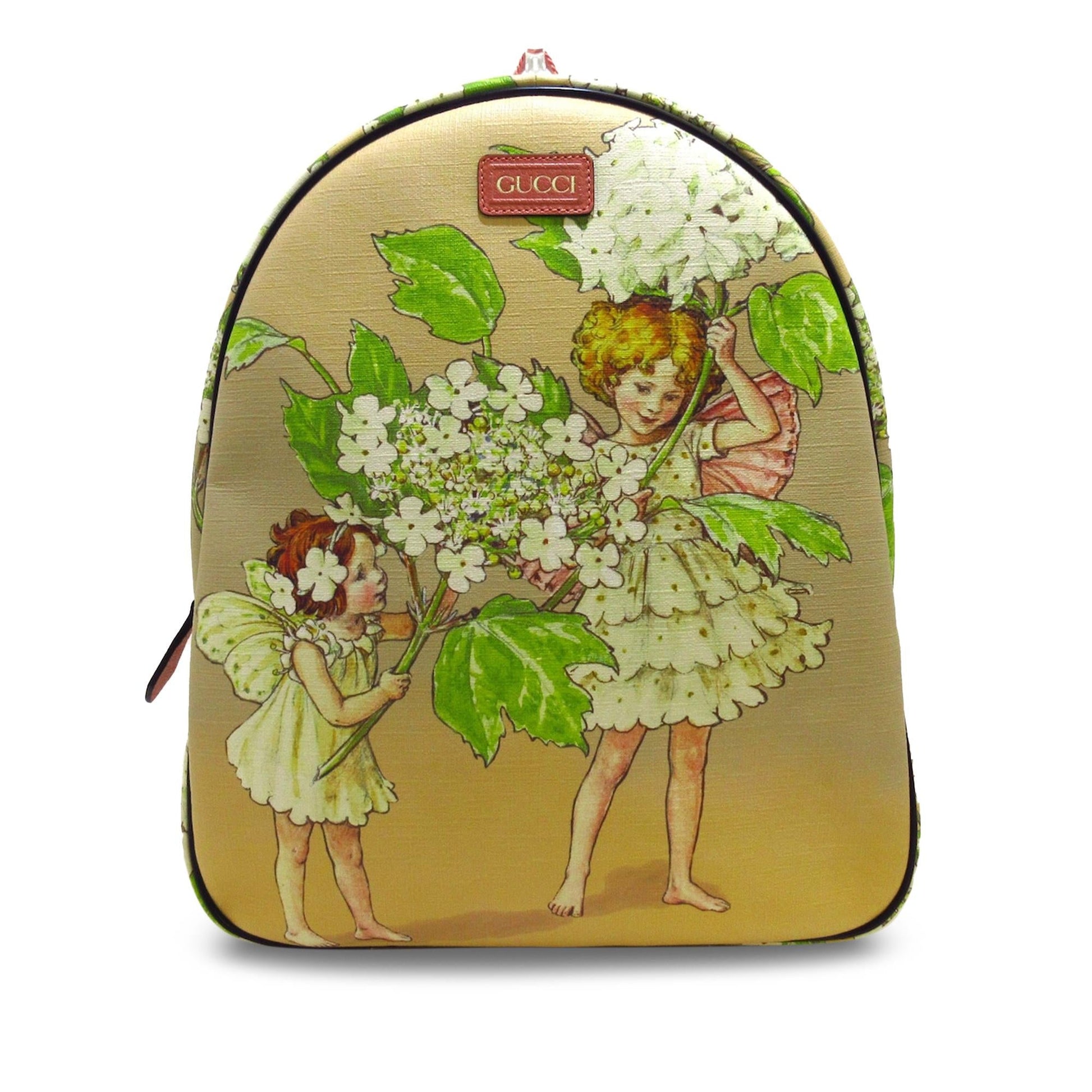 Gucci GG Supreme Children's Fairy Print Canvas Brown Backpack
