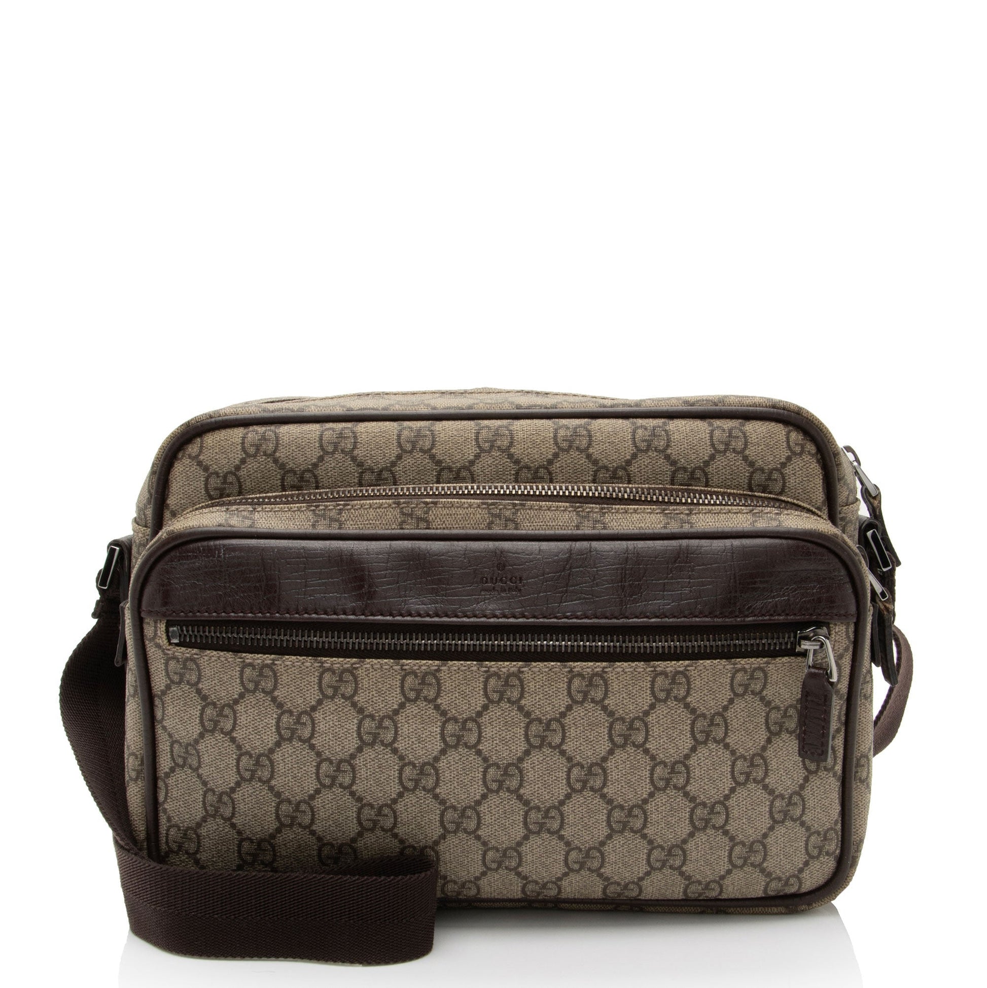 Gucci GG Supreme Classic Camera SHF-fqjHTG Leather Canvas Nylon Brown Shoulder Bag