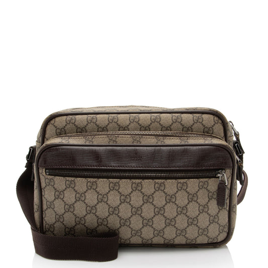 Gucci GG Supreme Classic Camera SHF-fqjHTG Leather Canvas Nylon Brown Shoulder Bag