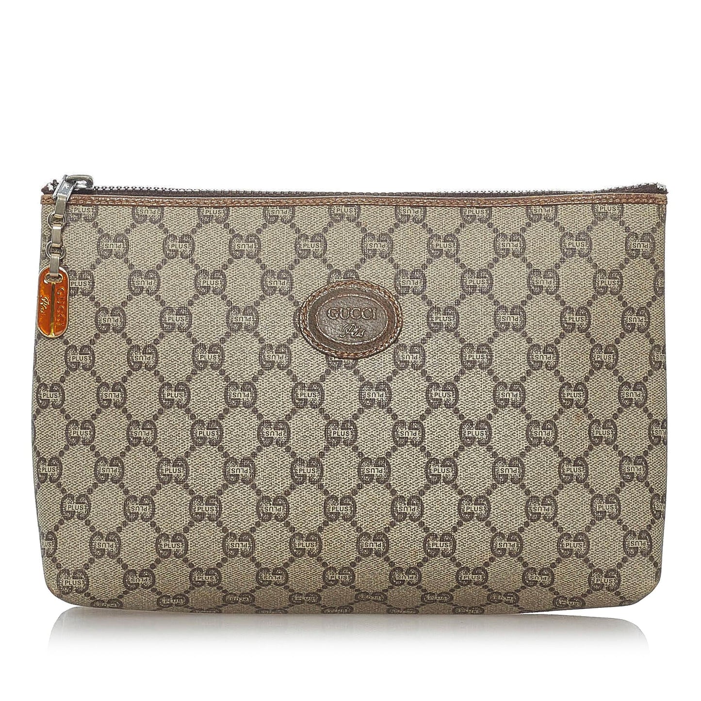 Gucci GG Supreme SHG Canvas Brown Clutch Bag Bag Shg