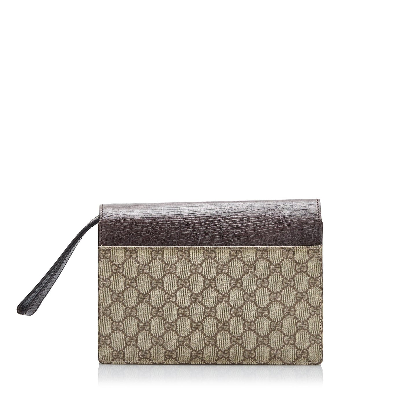Gucci GG Supreme SHG-ZFvOax Canvas Calf Brown Clutch Bag