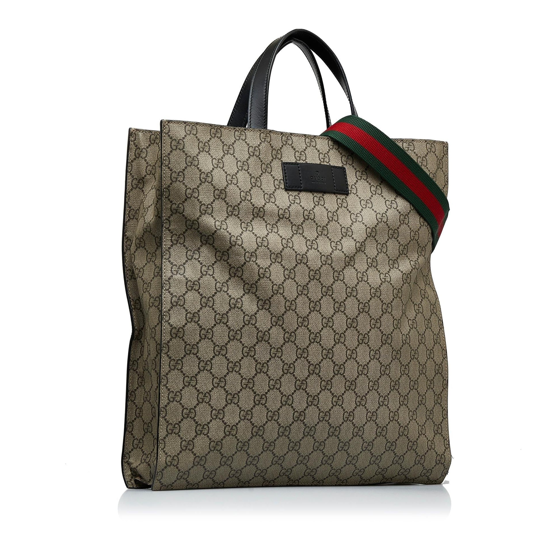 Gucci GG Supreme Convertible Soft SHG-j1BCpq Canvas Brown Tote Bag