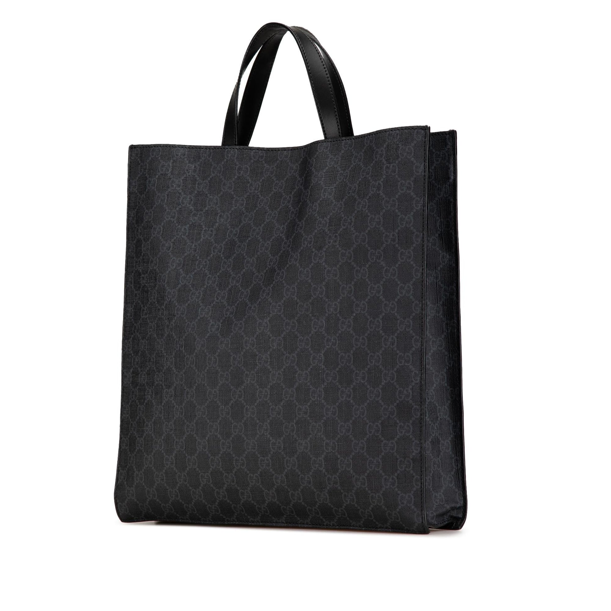 Gucci GG Supreme Convertible Soft Canvas Black Tote Bag