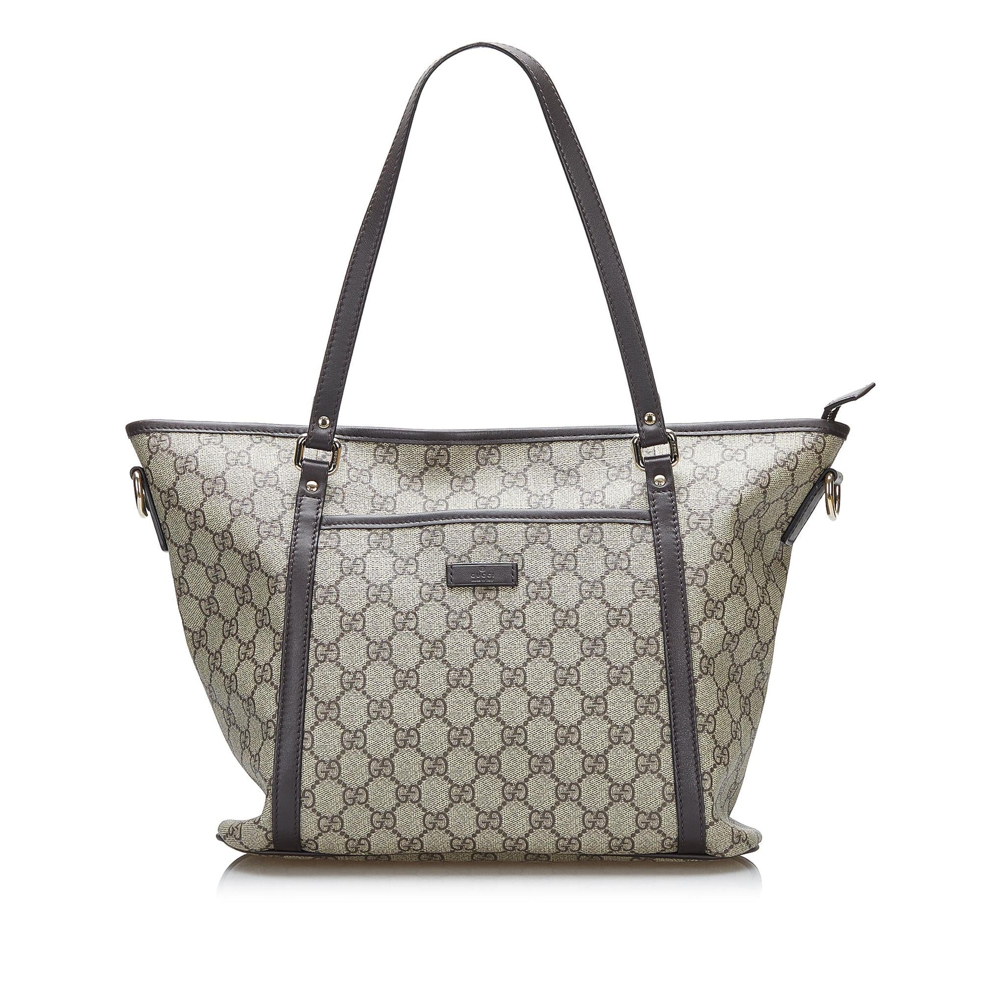 Gucci GG Supreme Convertible SHG-buqz7d Canvas Brown Tote Bag