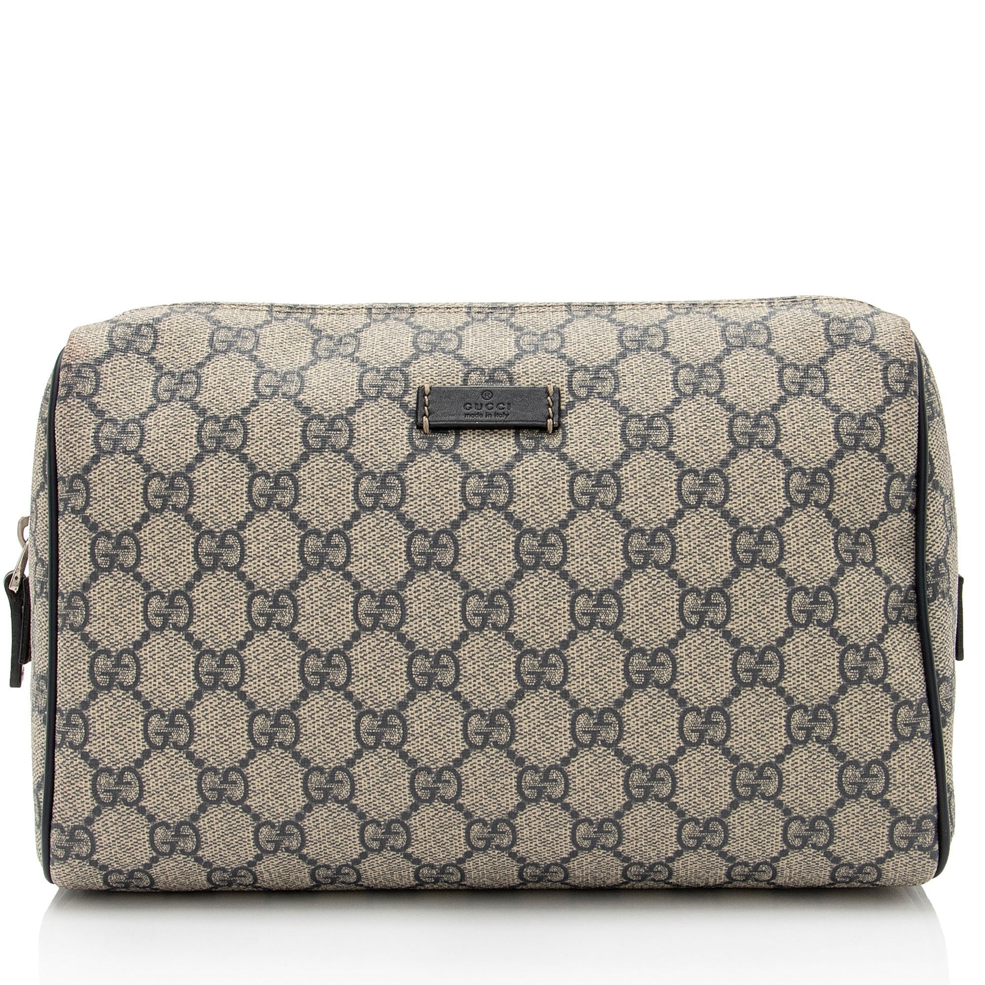 Gucci GG Supreme Cosmetic Case SHF-g399e7 Leather Canvas Beige Blue Handbag