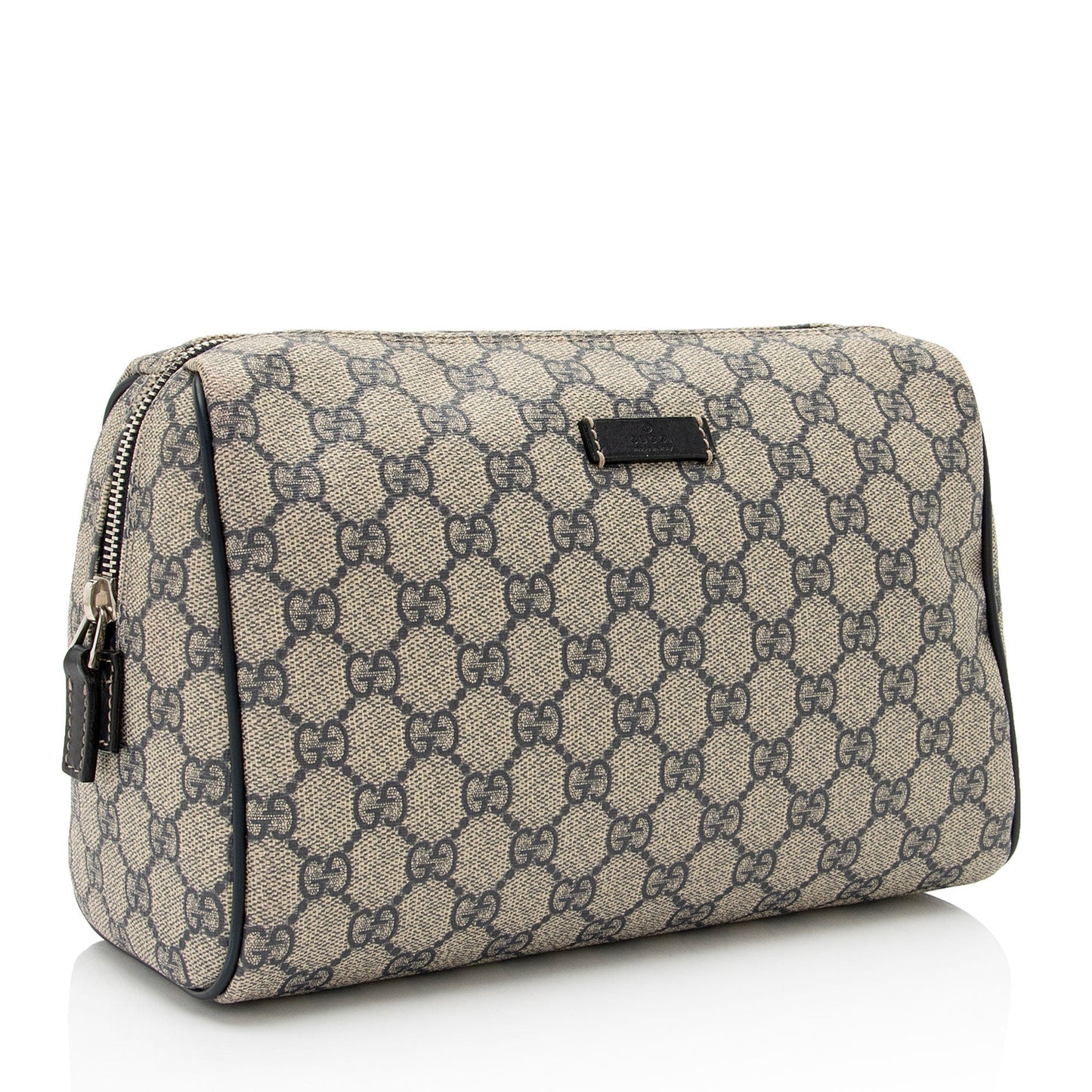 Gucci GG Supreme Cosmetic Case SHF-g399e7 Leather Canvas Beige Blue Handbag