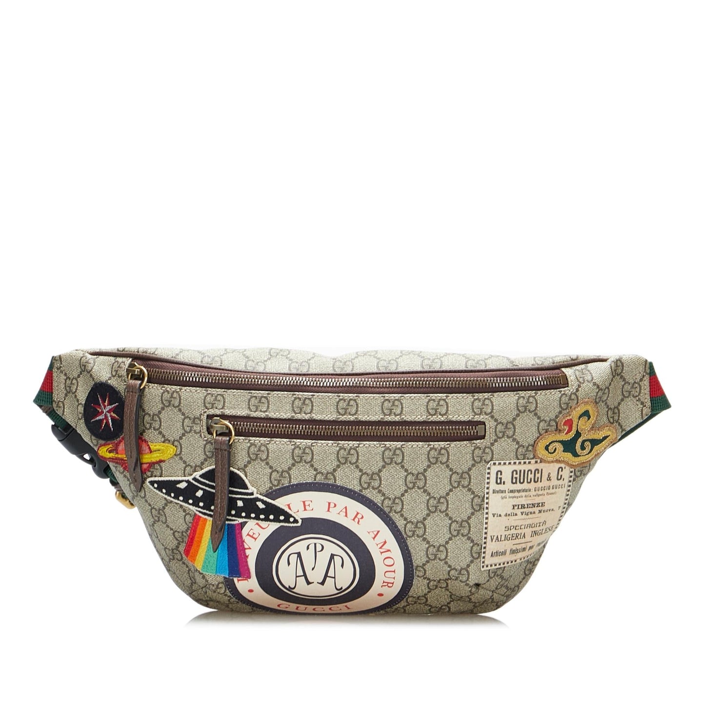 Gucci GG Supreme Courrier Belt SHG-08oSWk Canvas Brown Accessory