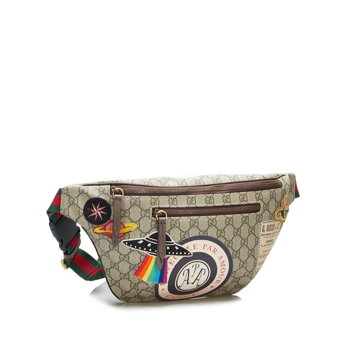 Gucci GG Supreme Courrier Belt SHG-08oSWk Canvas Brown Accessory