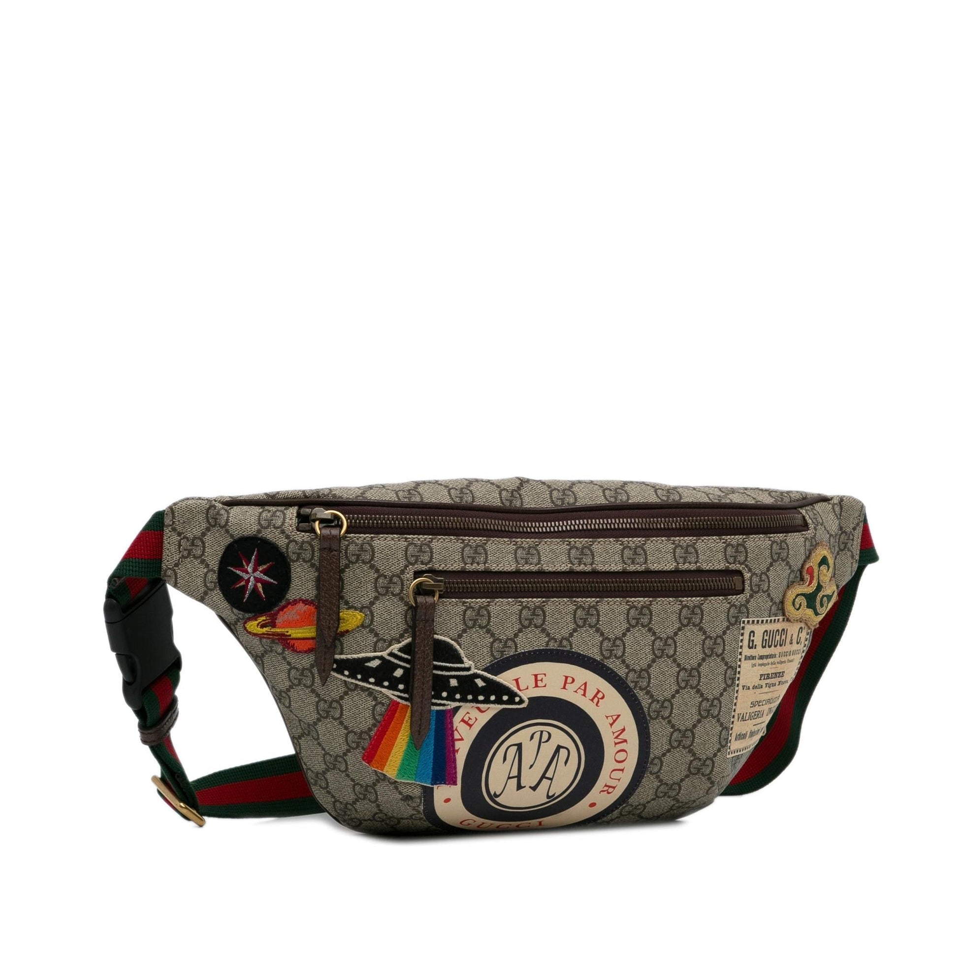 Gucci GG Supreme Courrier Belt SHG-pQzE2B Canvas Brown Accessory