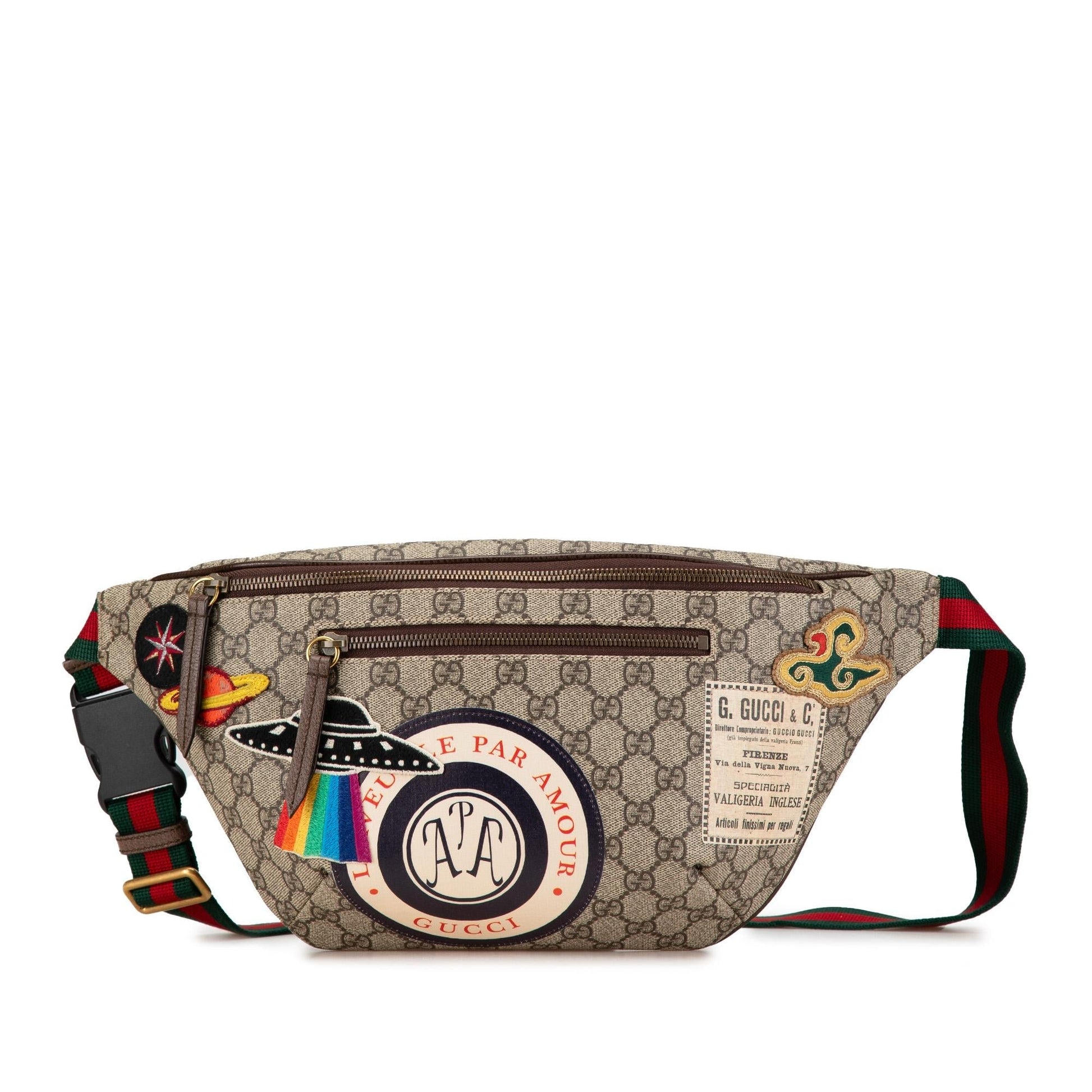 Gucci GG Supreme Courrier Belt SHG-KEojy0 Canvas Brown Accessory