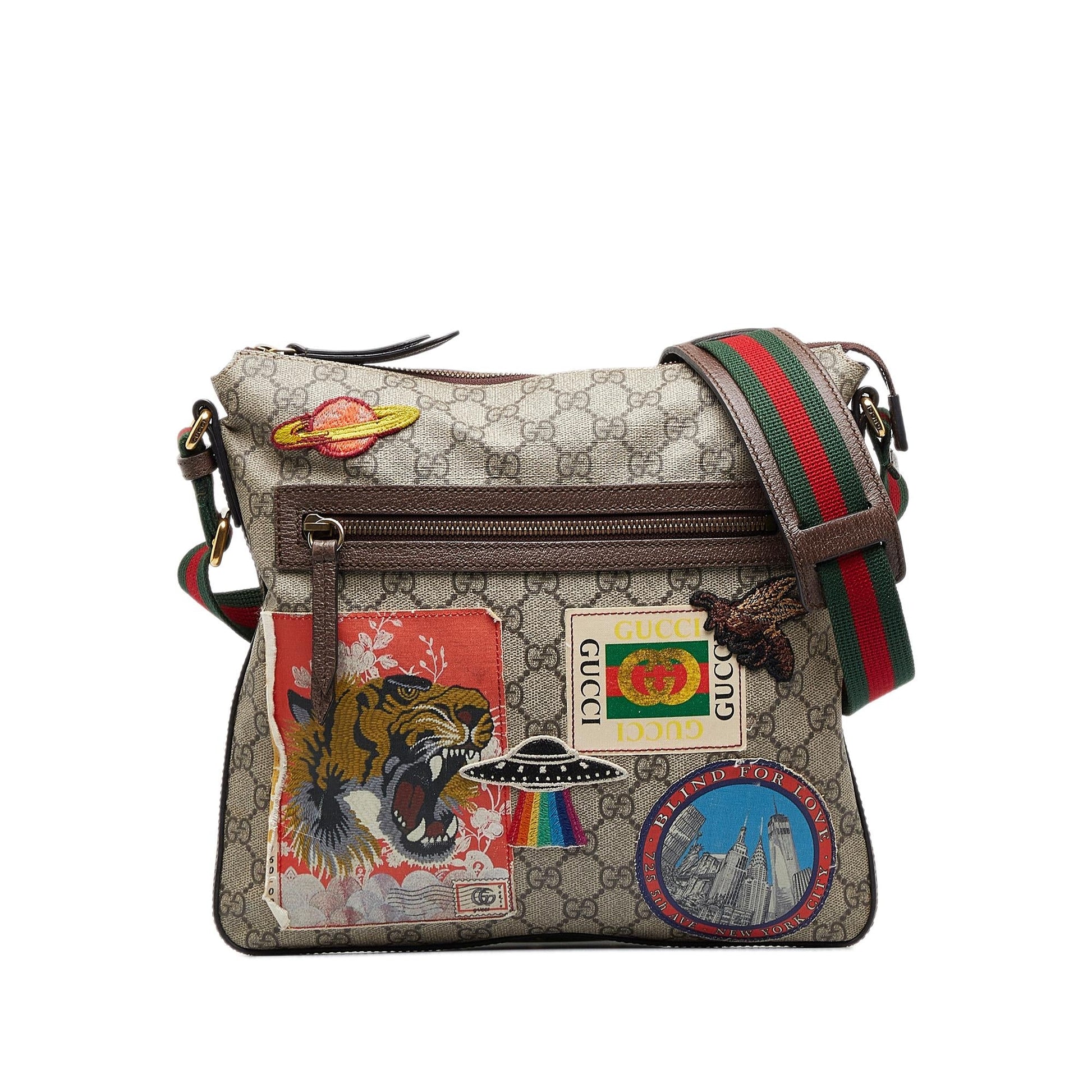 Gucci GG Supreme Courrier SHG-NgCfeH Canvas Brown Crossbody Bag