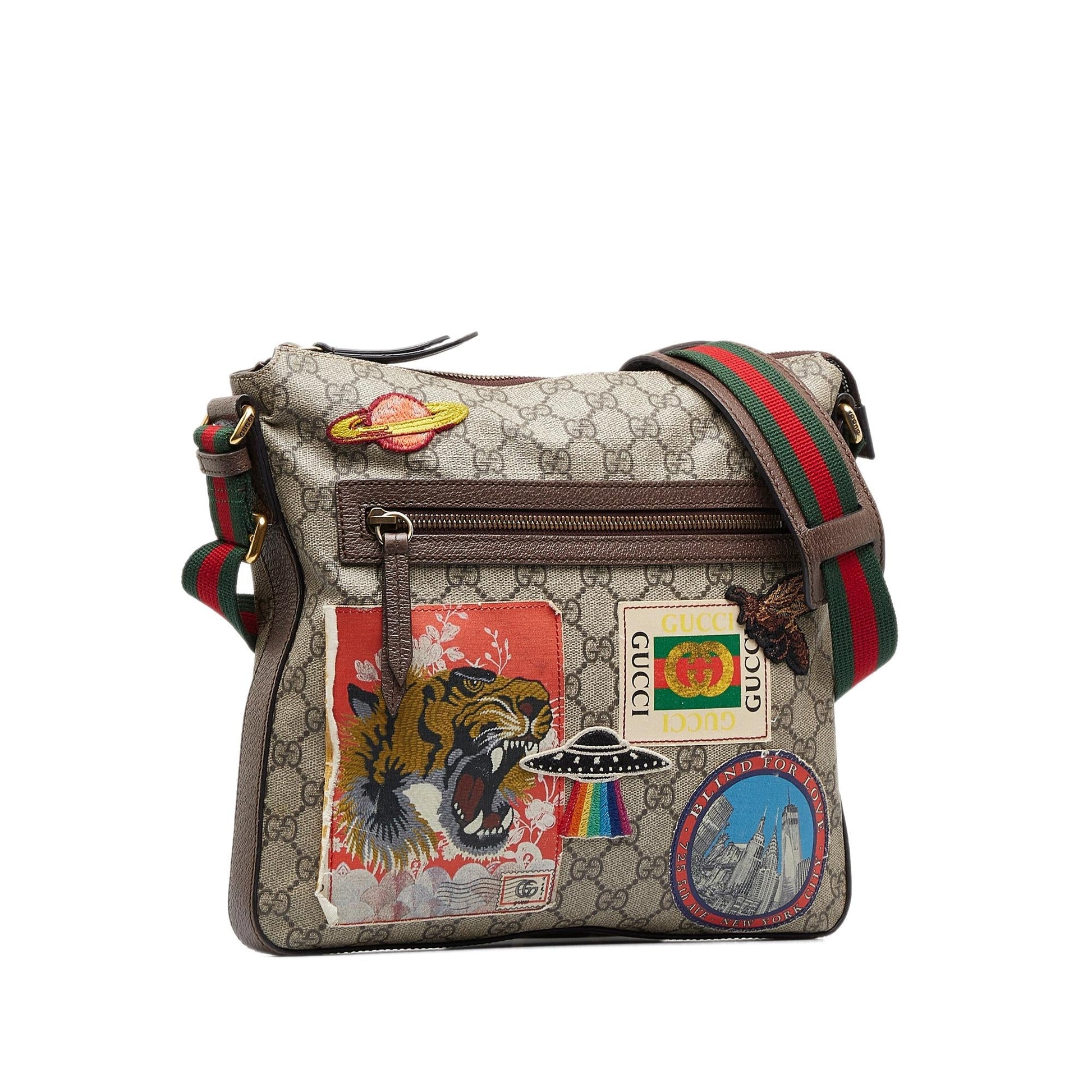 Gucci GG Supreme Courrier SHG-NgCfeH Canvas Brown Crossbody Bag