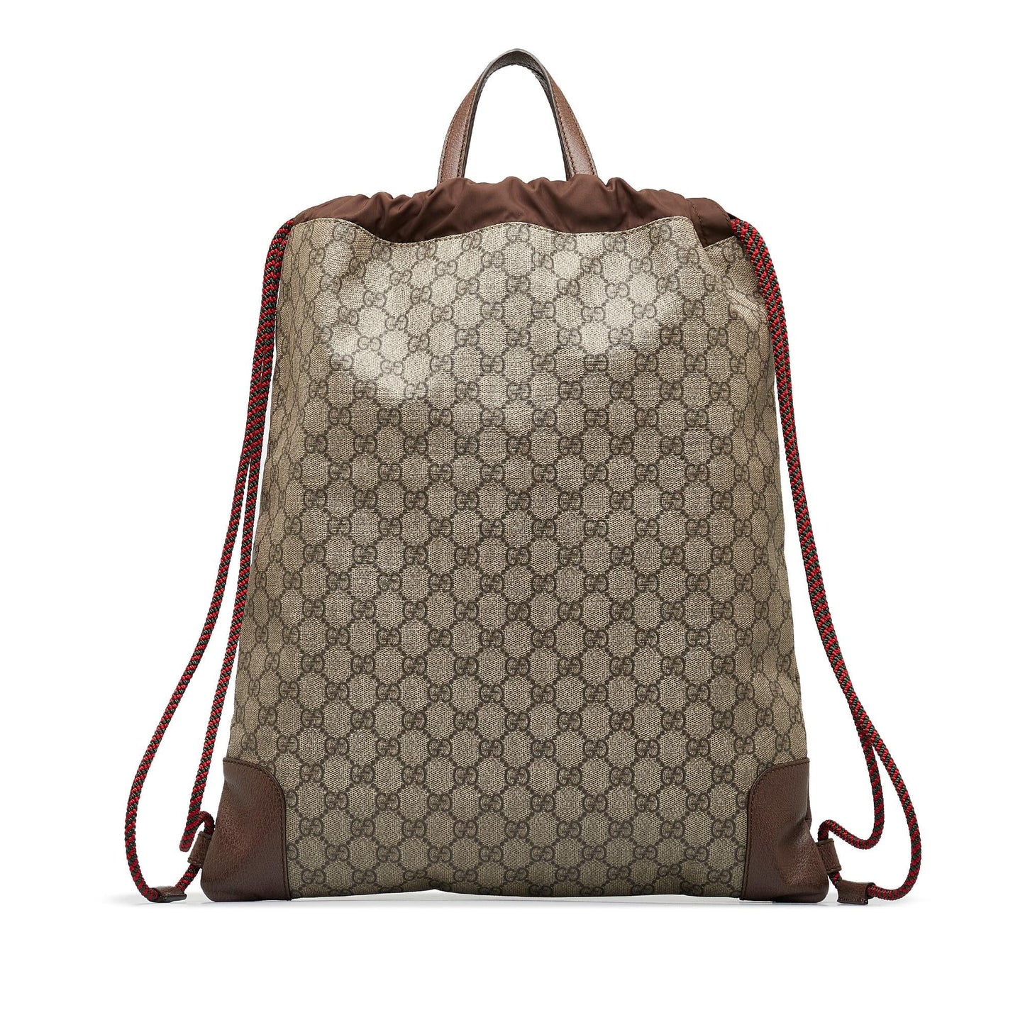 Gucci GG Supreme Courrier Drawstring Backpack Canvas Brown Jewelry