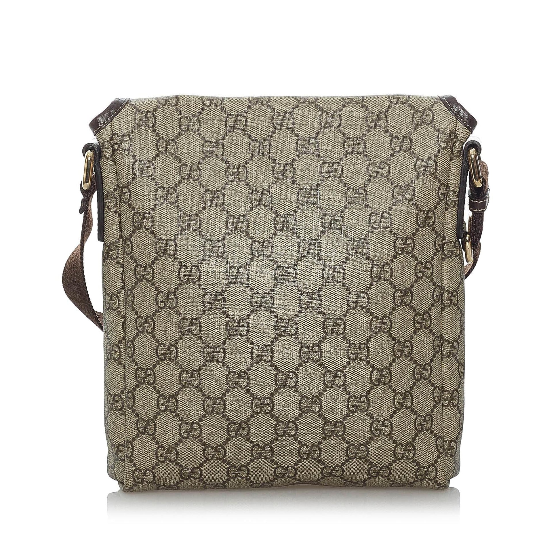 Gucci GG Supreme SHG Canvas Brown Crossbody Bag 9