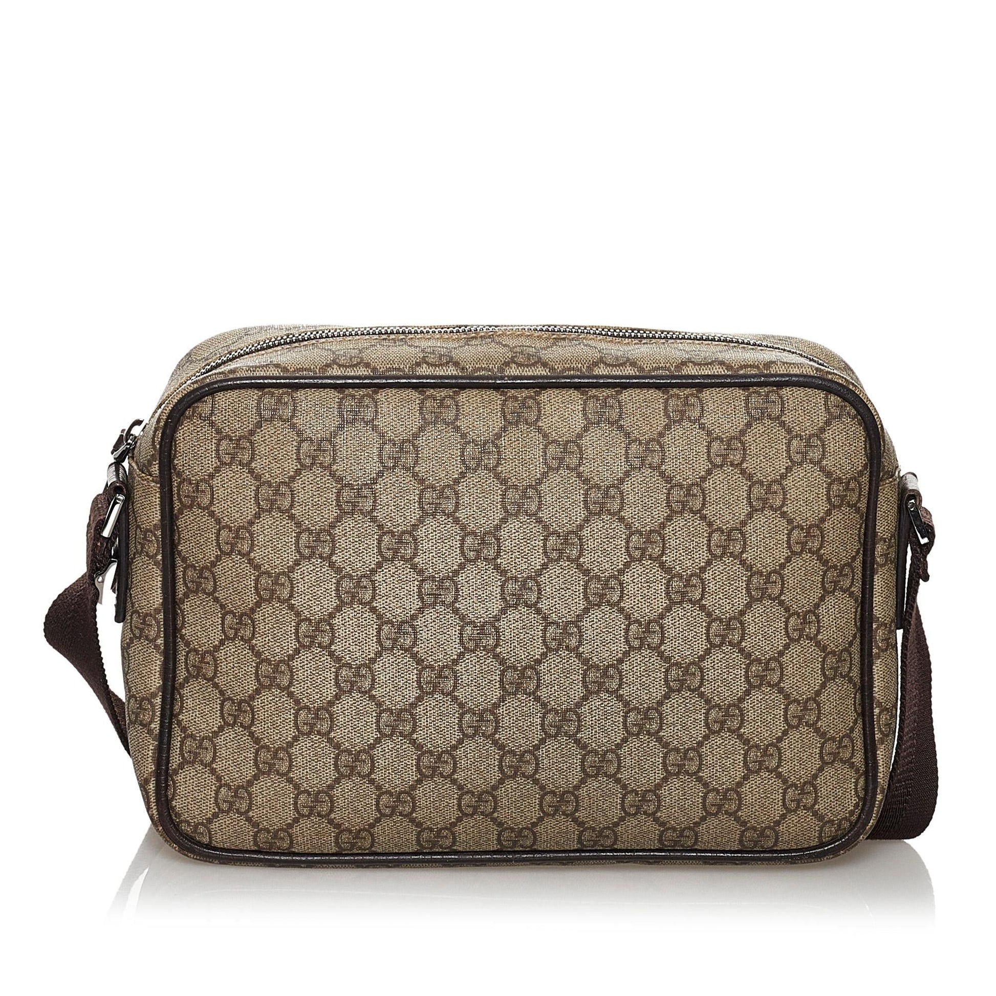 Gucci GG Supreme SHG Canvas Brown Crossbody Bag 10