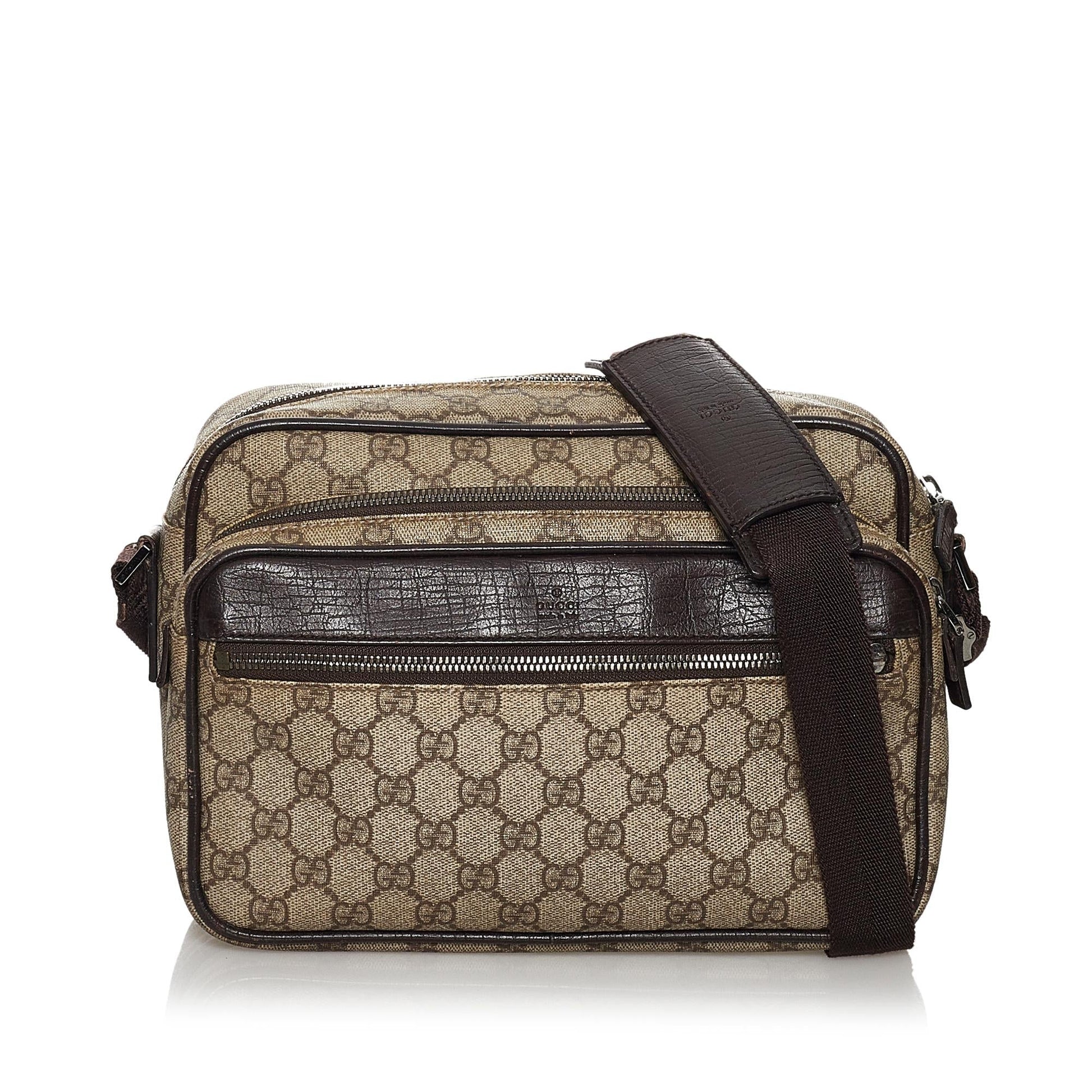 Gucci GG Supreme SHG Canvas Brown Crossbody Bag 10