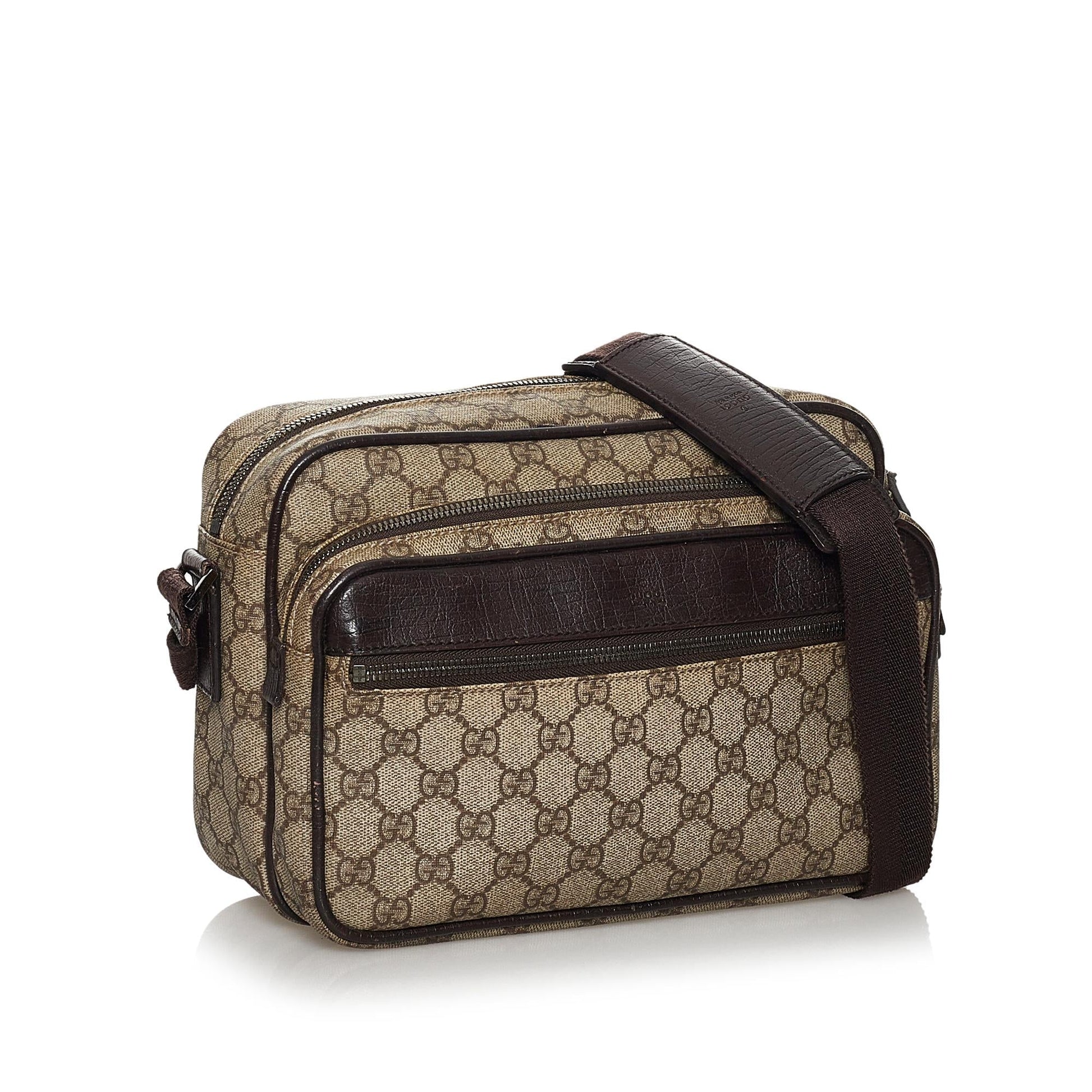 Gucci GG Supreme SHG Canvas Brown Crossbody Bag 10