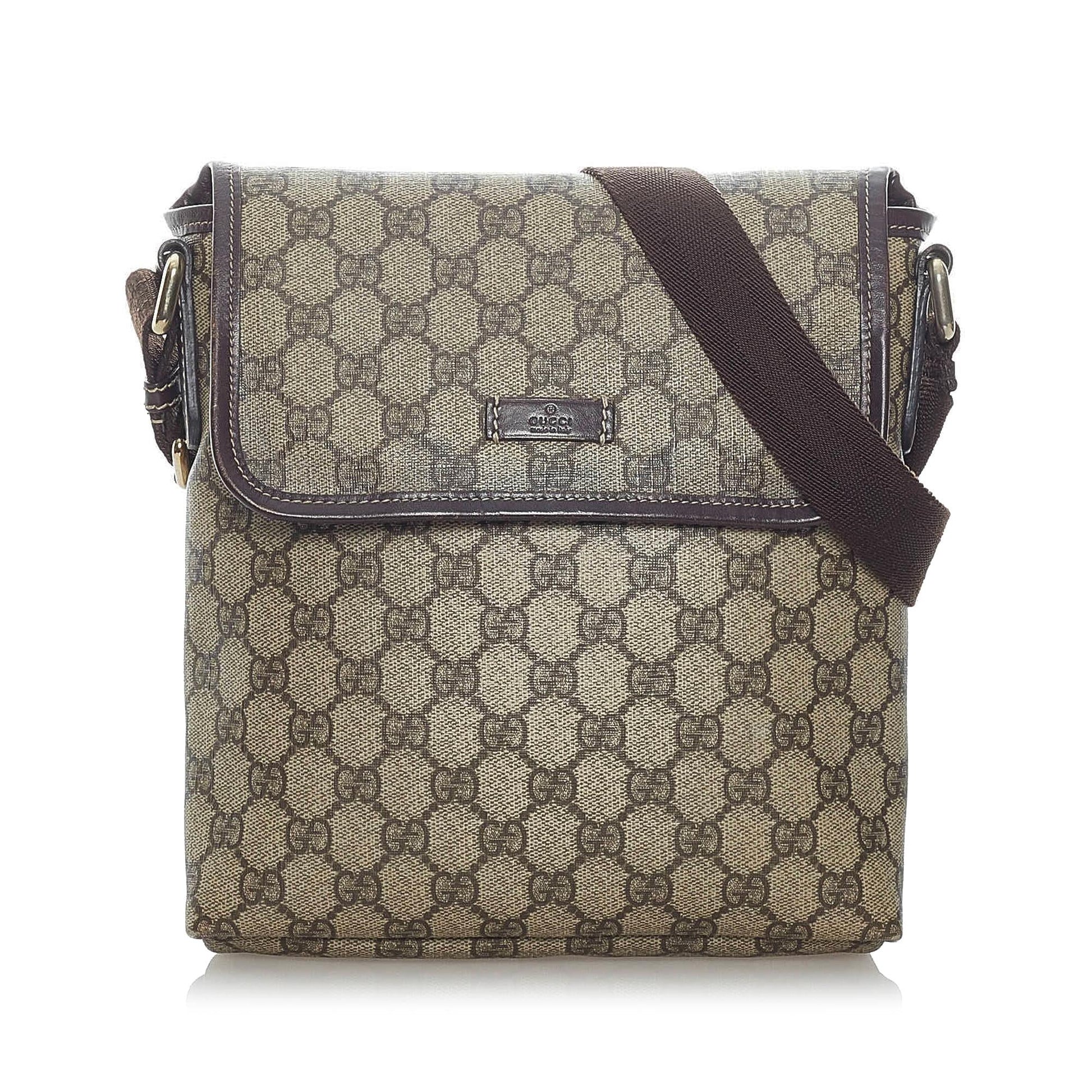 Gucci GG Supreme SHG Canvas Brown Crossbody Bag 12