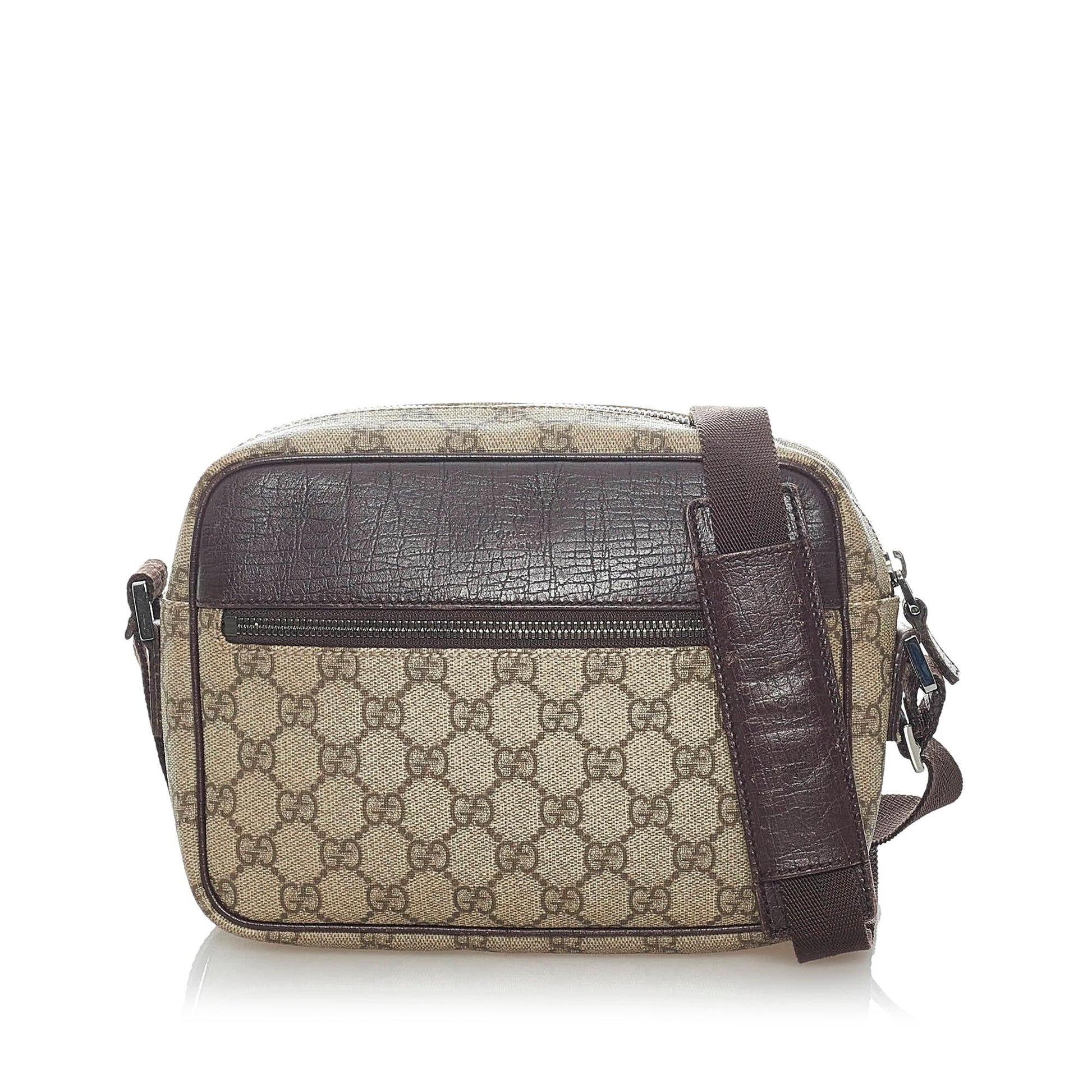 Gucci GG Supreme SHG Canvas Brown Crossbody Bag
